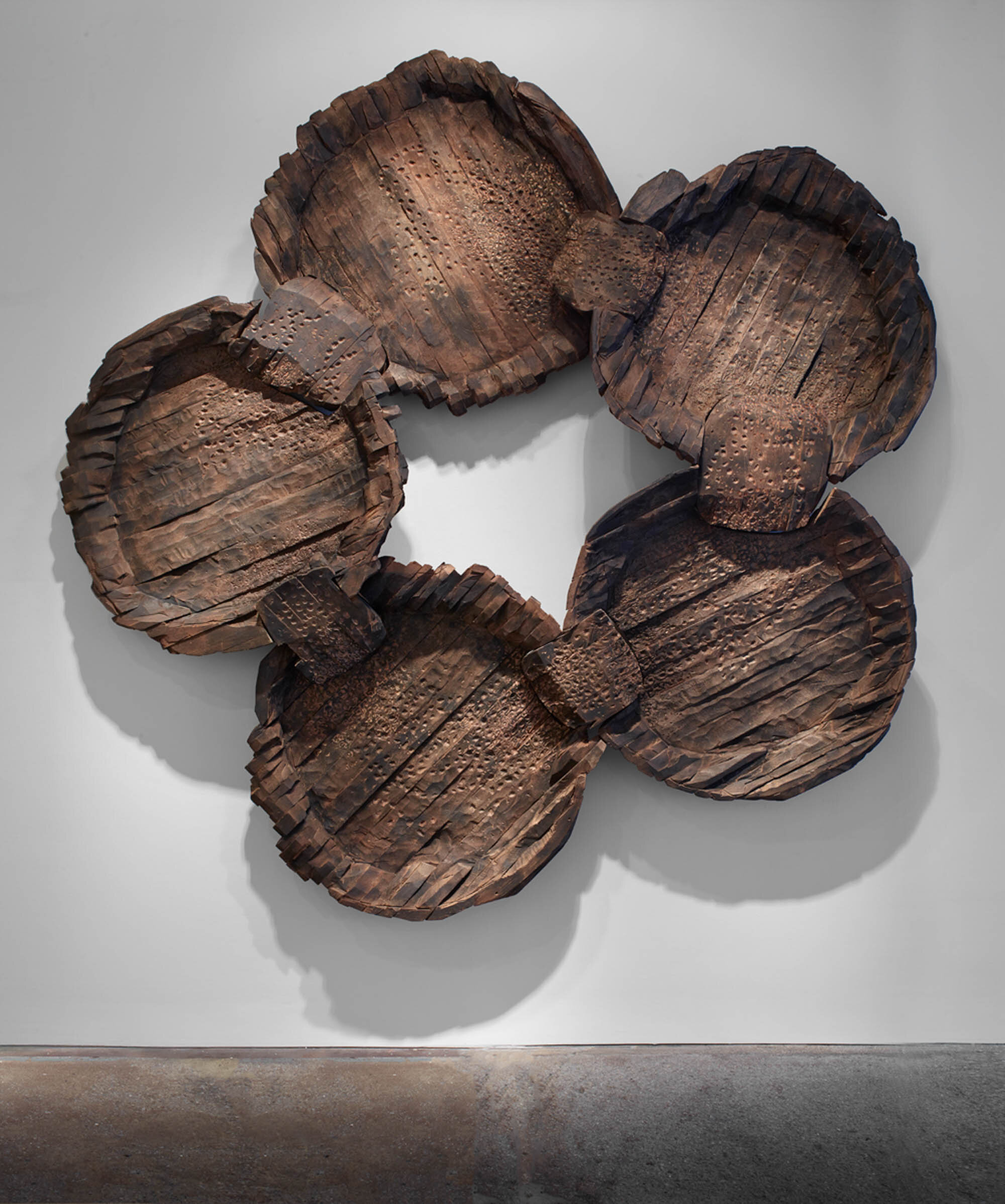       Five Plates , 2005-2013 Cedar and graphite 124 x 124 x 12 in.    MORE IMAGES   Galerie Lelong &amp; Co.  