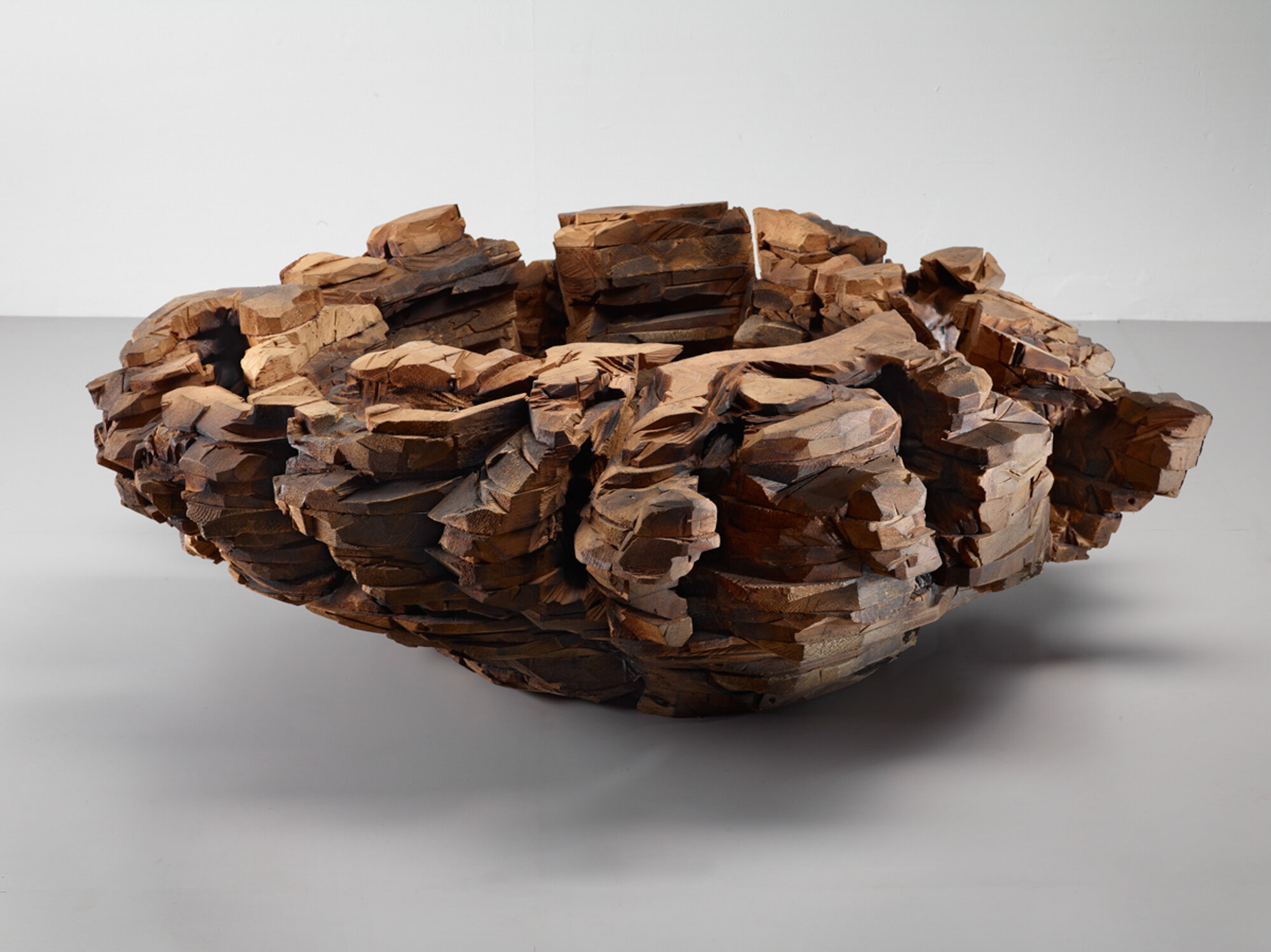       Bowl with Burns , 2011 Cedar and graphite 16 x 45 x 47 in.    MORE IMAGES   Galerie Lelong &amp; Co.  