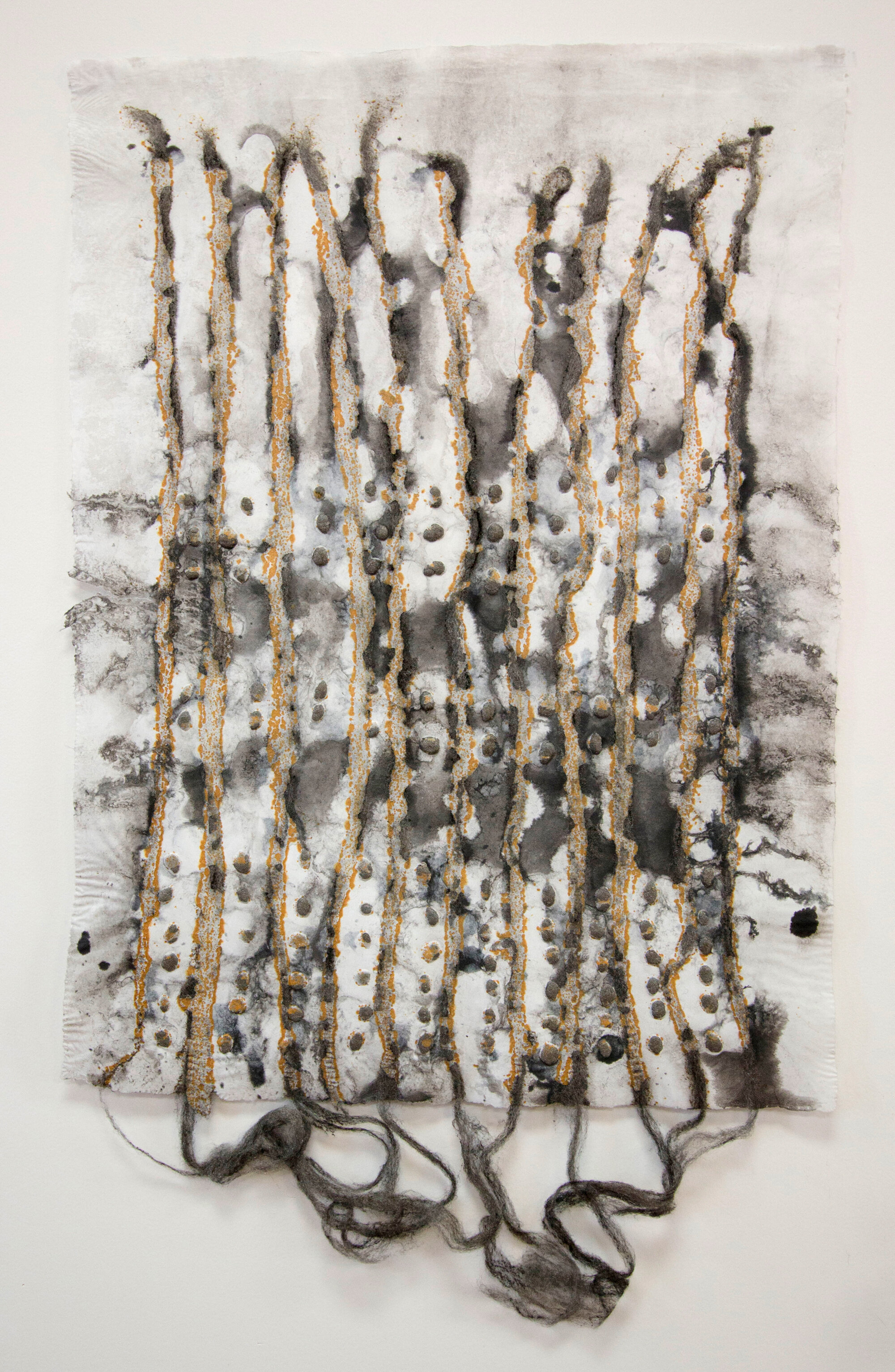   Untitled , 2014 Steel wool and linen handmade paper 36 x 22 in. 