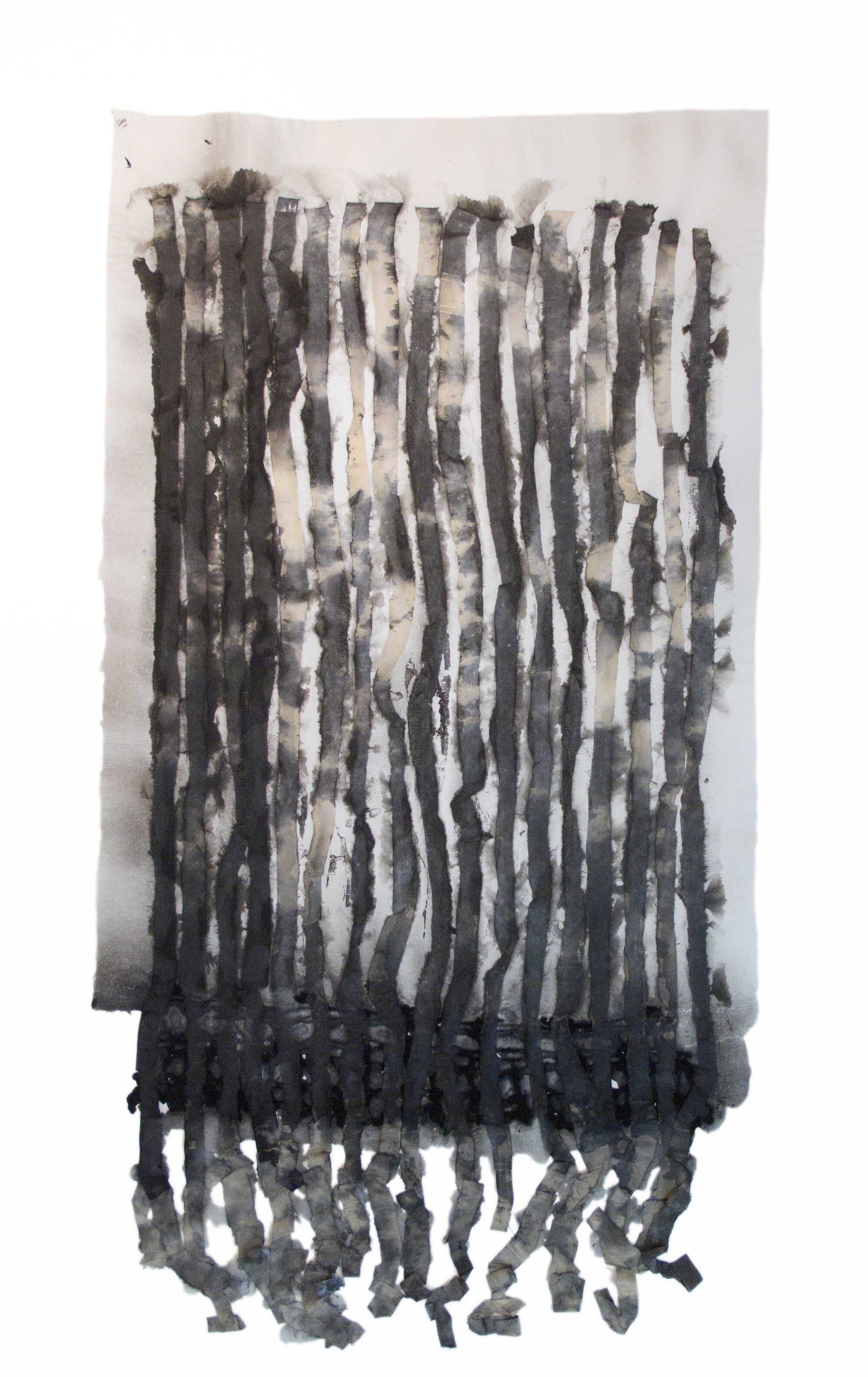   Untitled , 2013 Pigment, fabric, and linen handmade paper 41 x 21.5 in. 