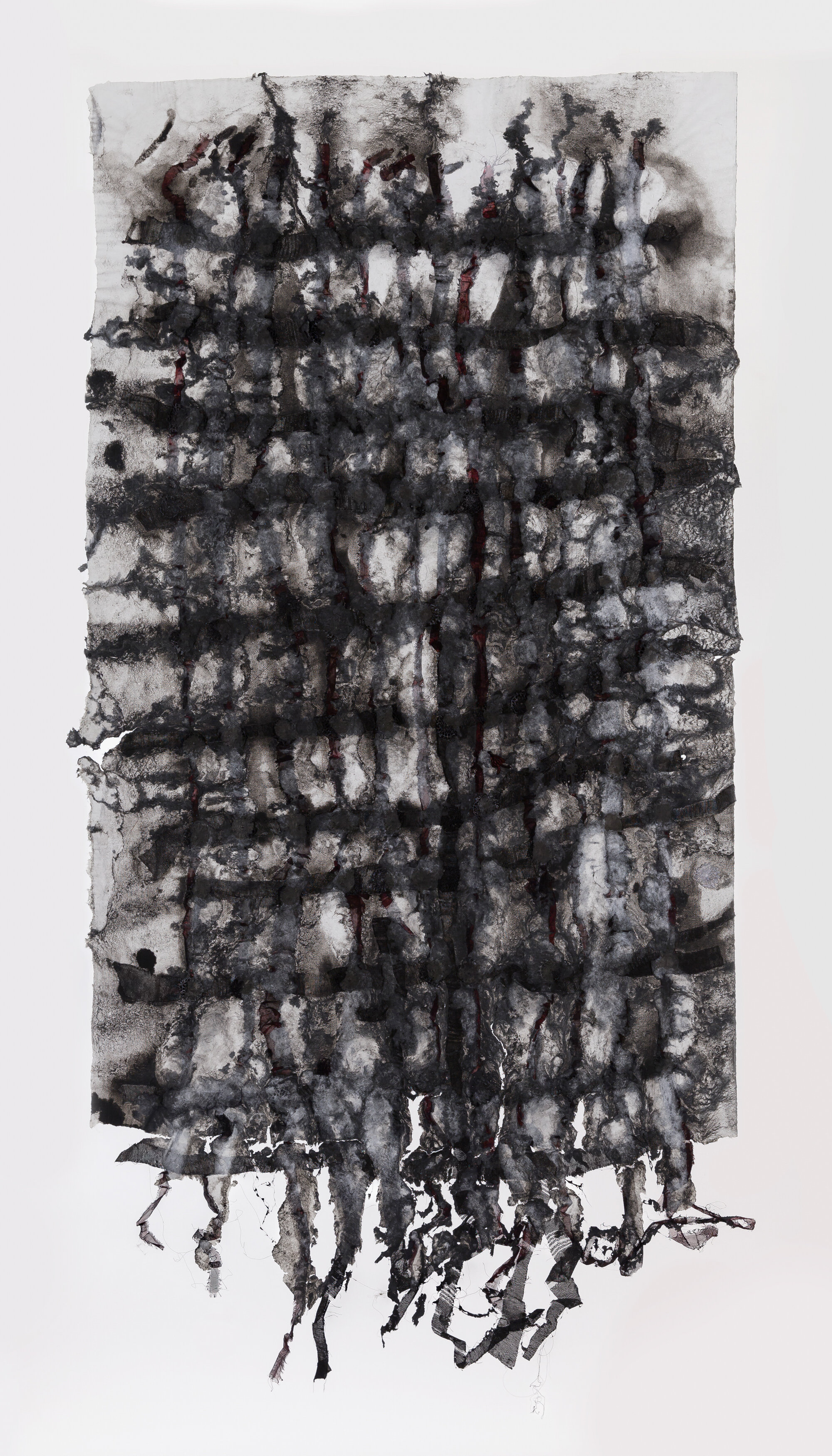   Untitled , 2013 Fabric, pigment, and linen handmade paper 36.25 x 18.75 in. Framed Dimensions: 41.125 x 23.875 x 2 in 