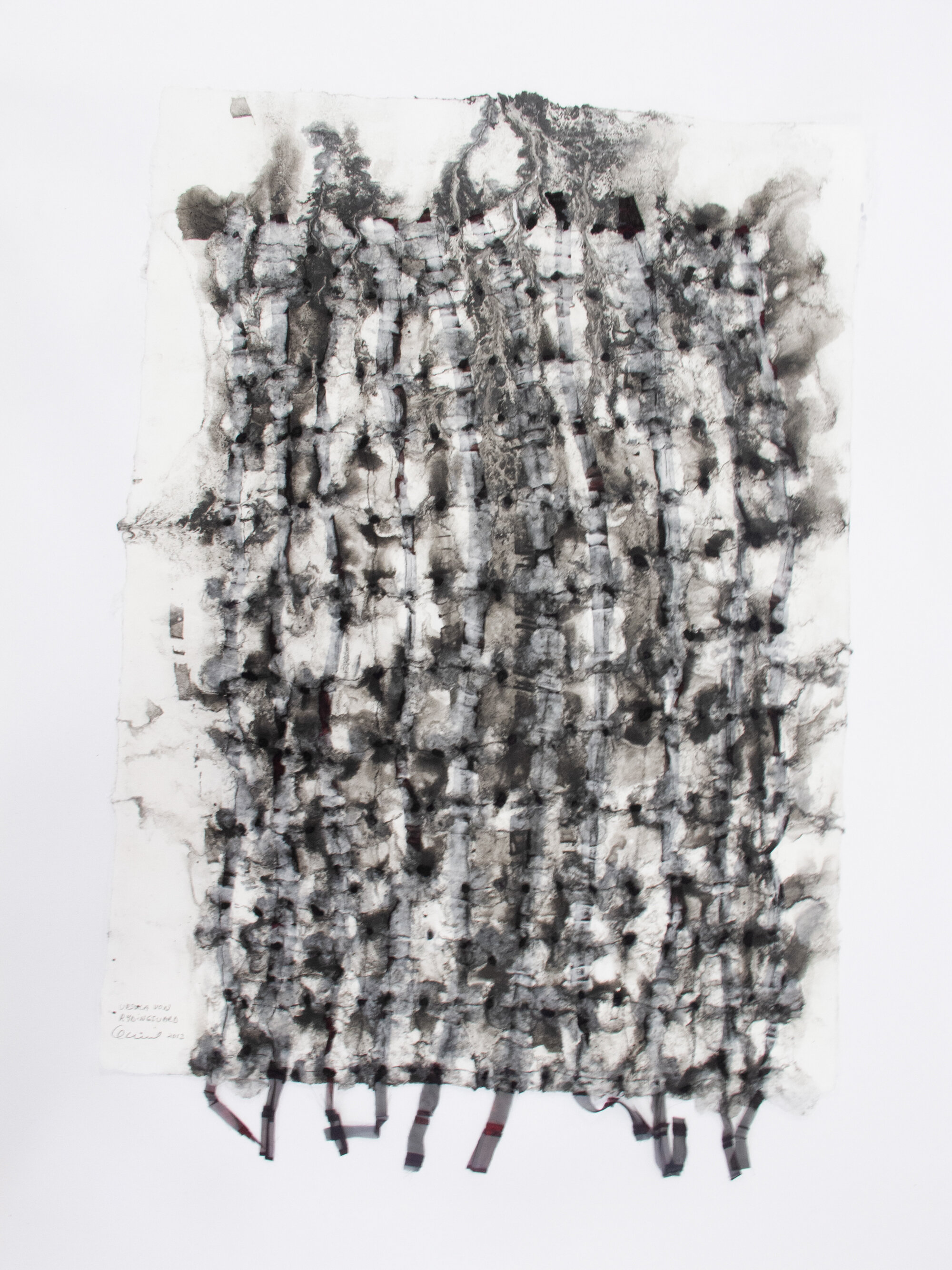   Untitled , 2013 Fabric, pigment, and linen handmade paper 32.5 x 22 in. 