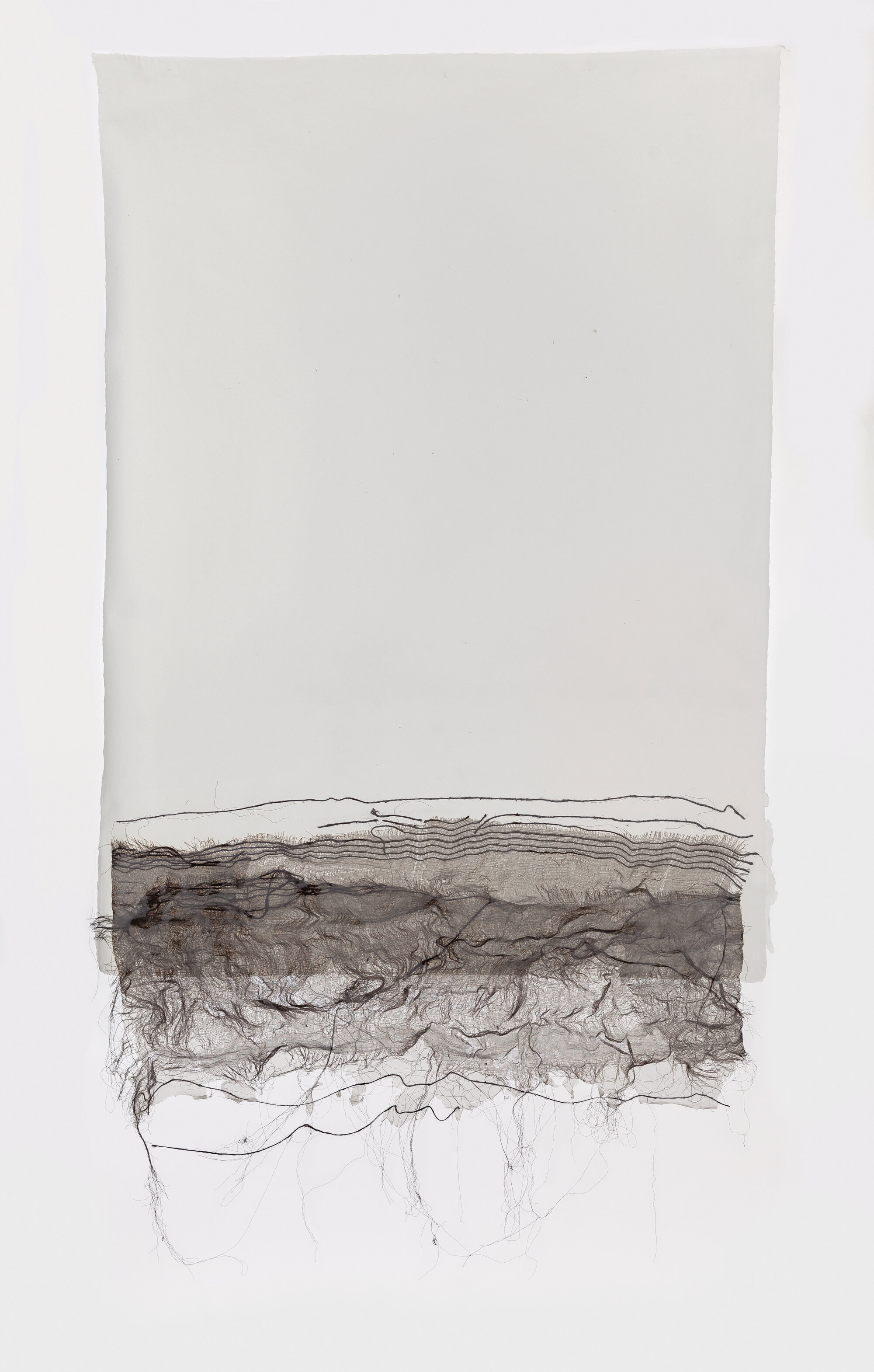   Untitled , 2012 Thread, pigment, and linen handmade paper 41 x 22 in. 