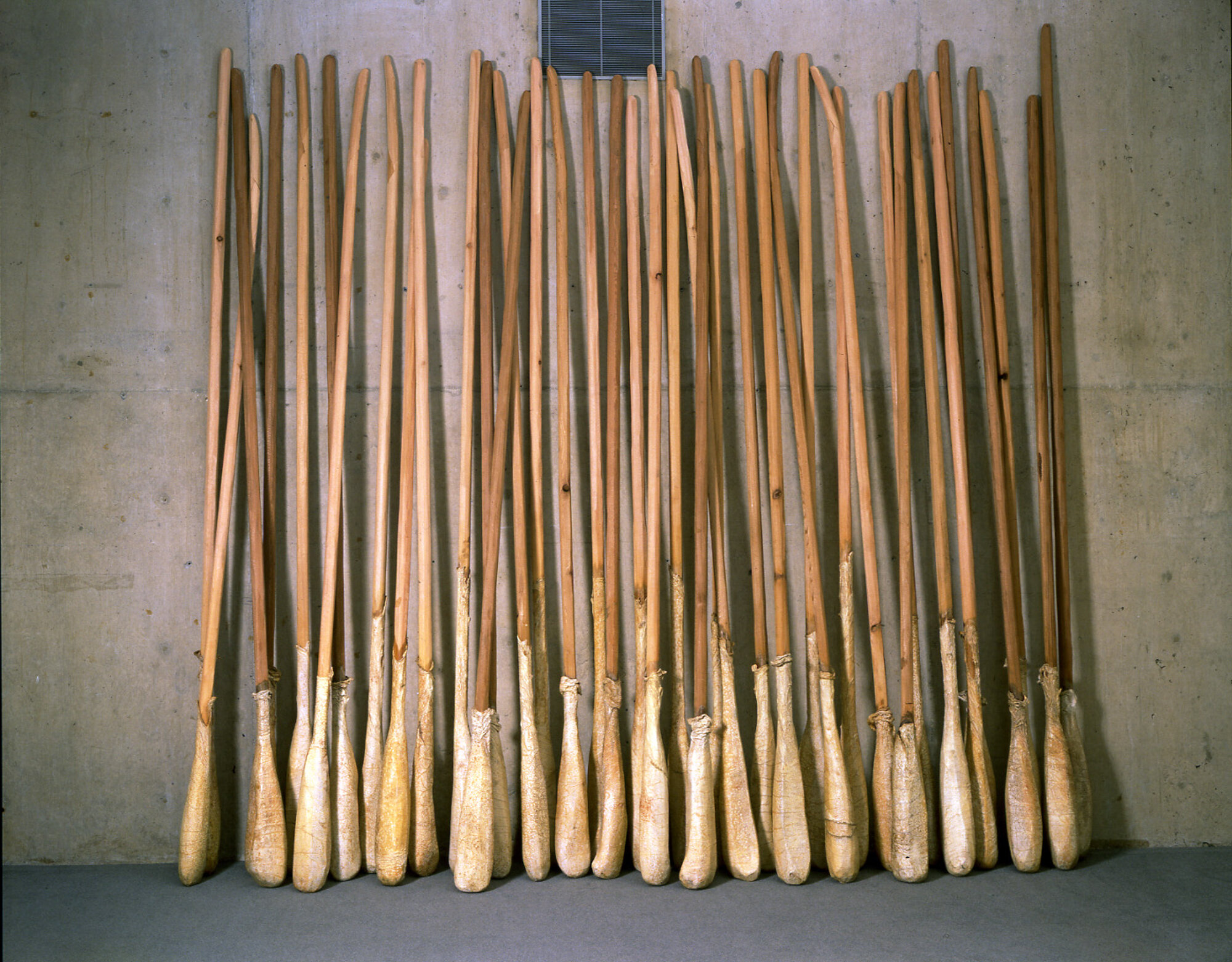       Socks on my spoons , 1995 Cedar and tripe 194 x 120 x 16 in.    MORE IMAGES   University of Massachusetts at Amherst  