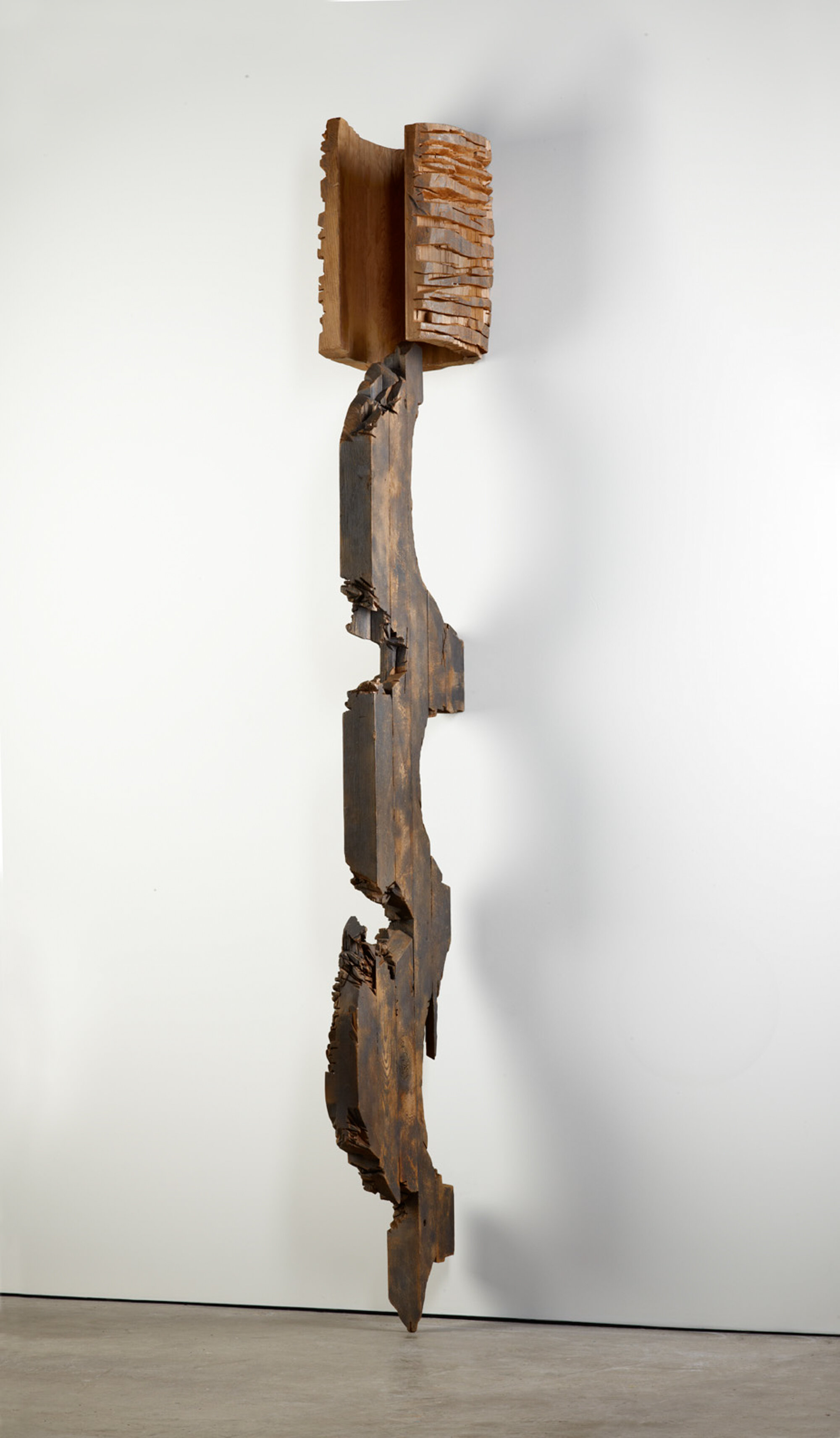       Johnny Angel , 1991 Cedar and graphite 112 x 14 x 18.5 in. 