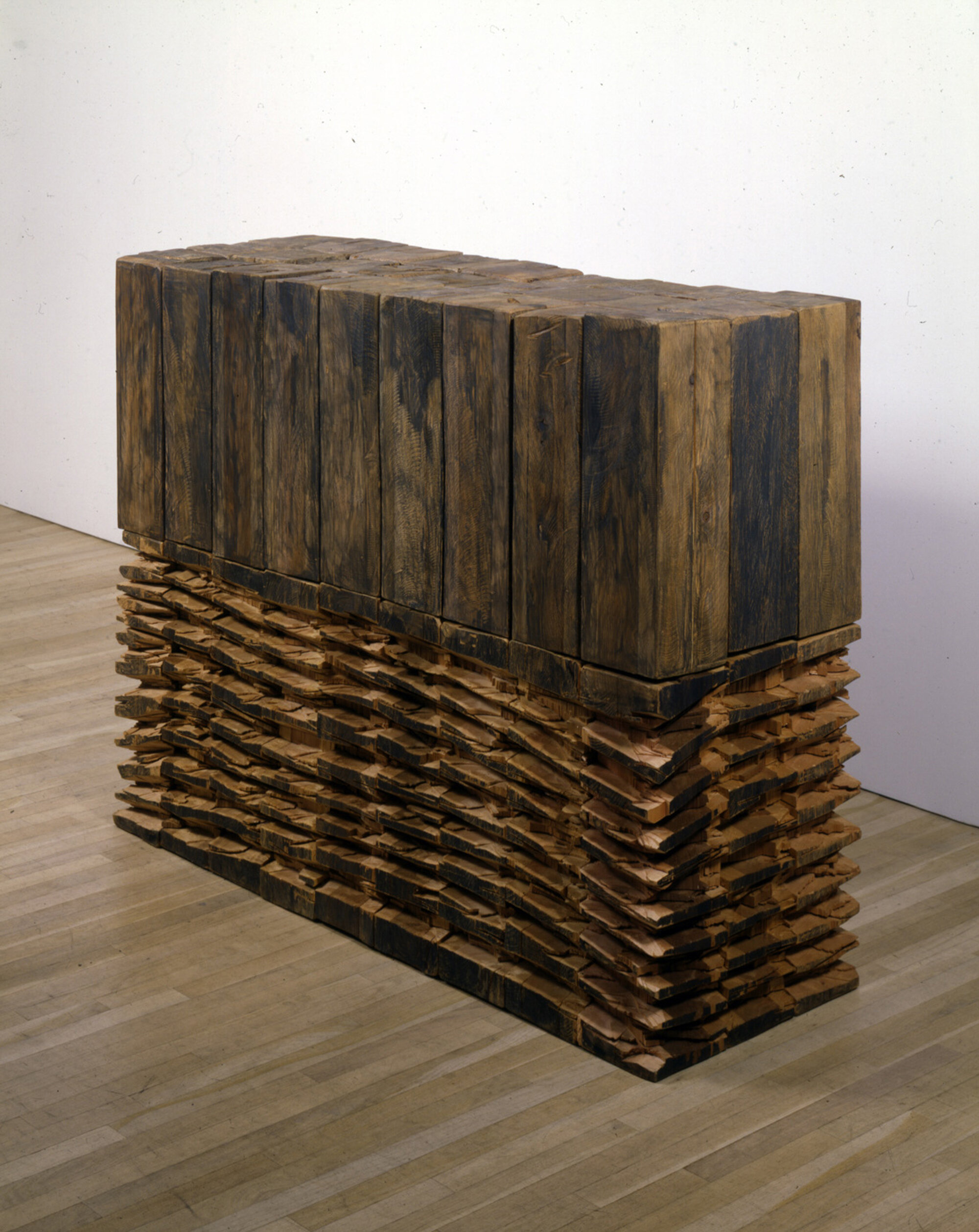       Pink Companion , 1991 Cedar and graphite 46.5 x 61 x 20.5 in.    Lorence Monk Gallery  