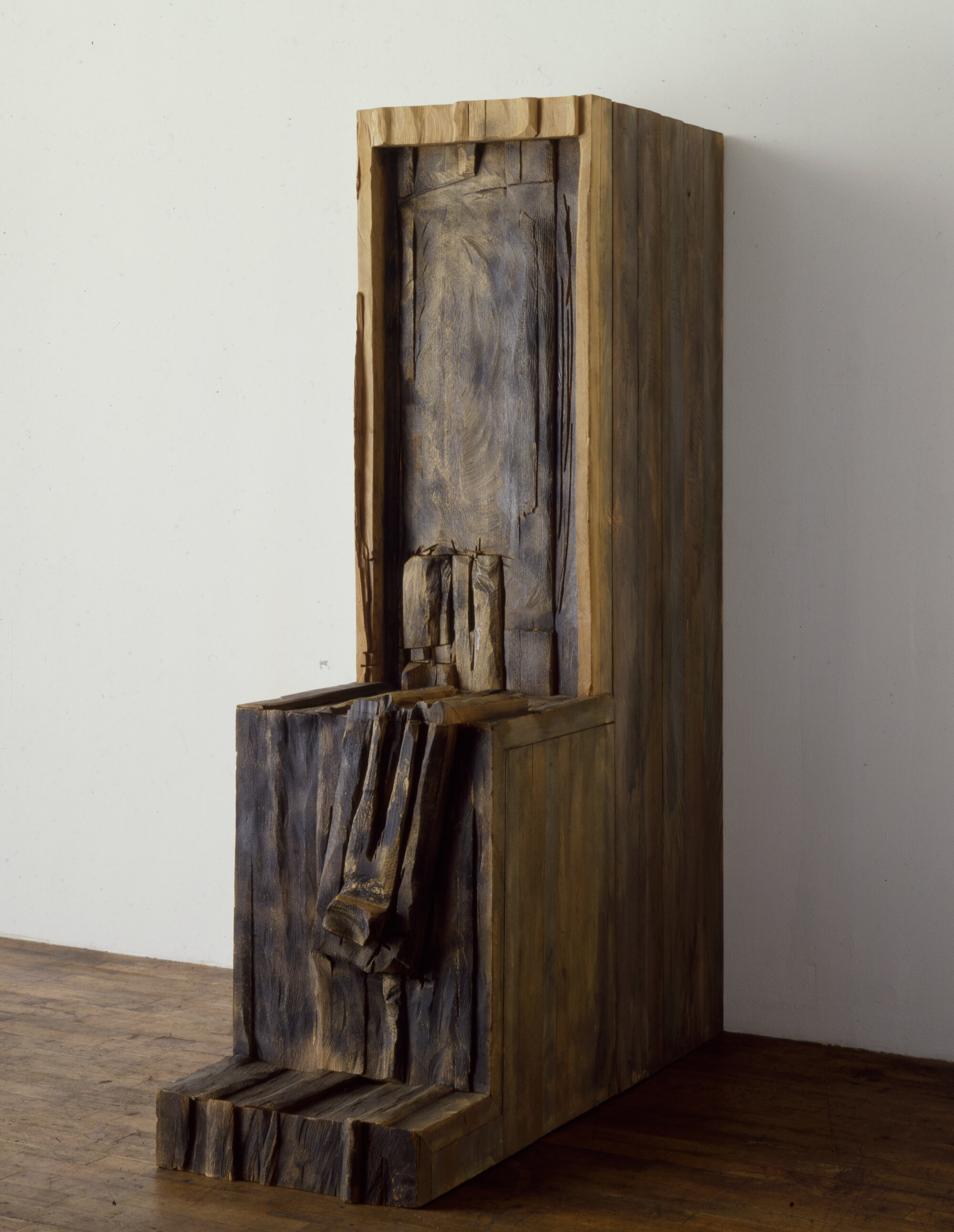       Confessor's Chair , 1989 Cedar and stain 18 x 42 x 66 in.    Storm King Art Center  