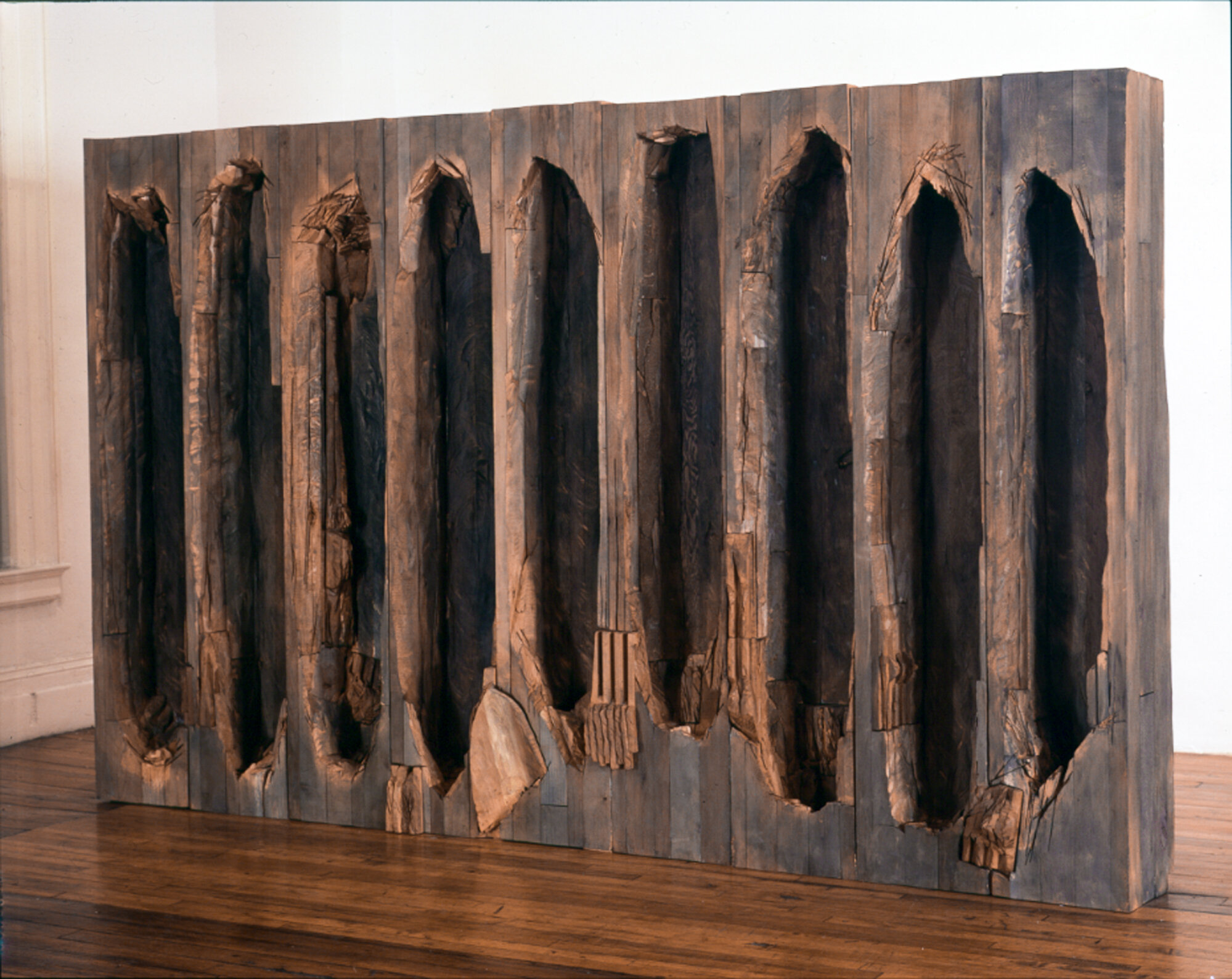       Umarłeś (You Went and Died) , 1987-88 Cedar and stain 78 x 128 x 12 in. 