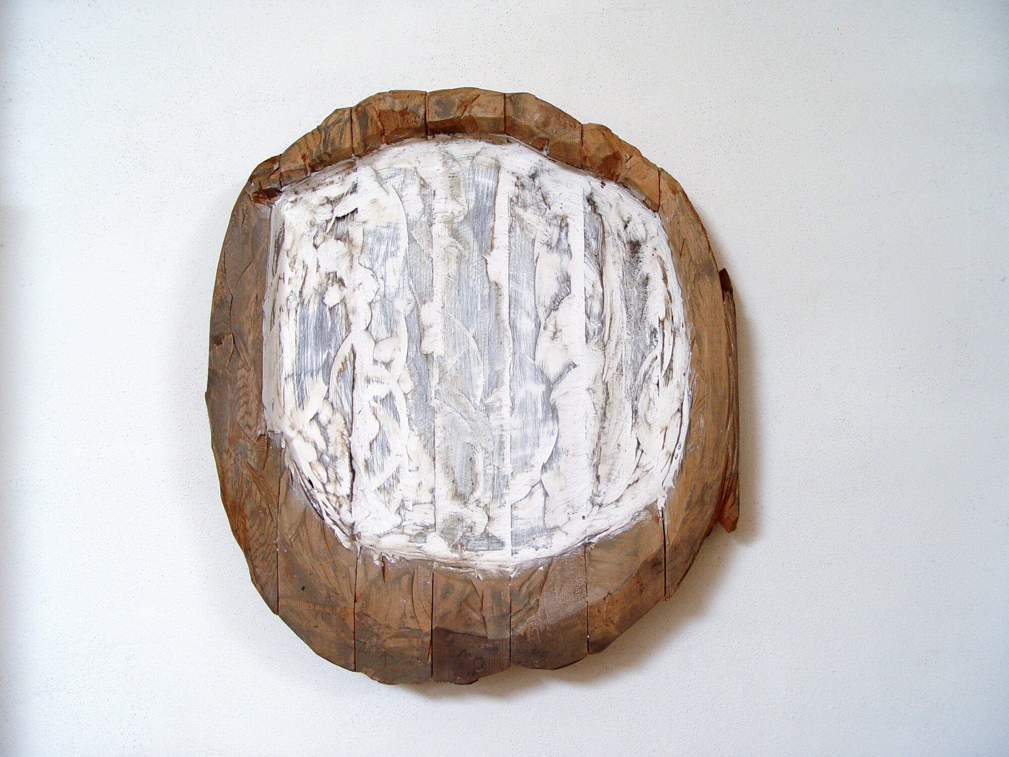       Jeden (one) , 2008 Cedar, plaster, and ink 28 x 23 x 3 in.    Galerie Lelong &amp; Co.  