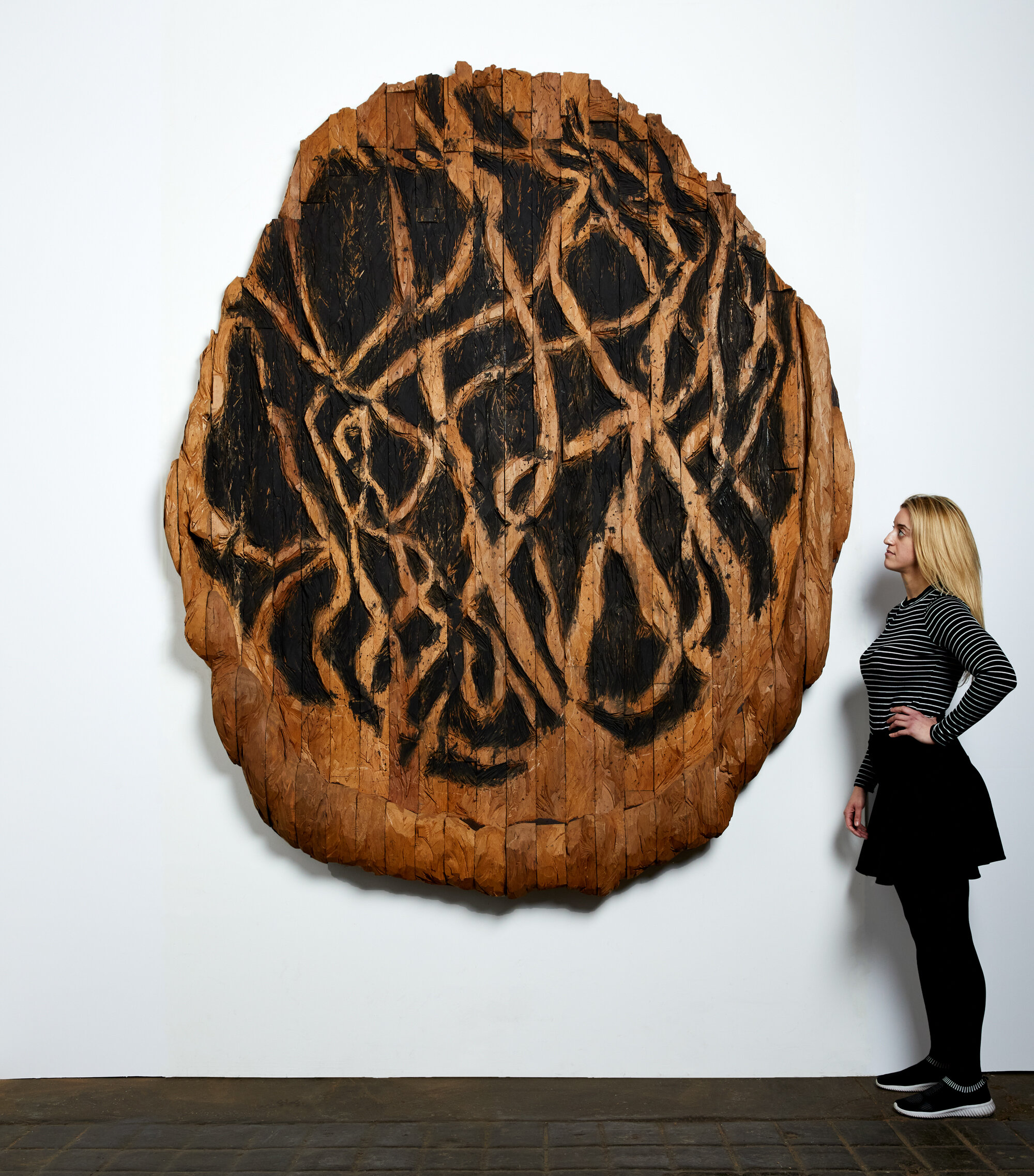   Black Tongue Plate (MATA) , 2008 Cedar and pigment 100 x 81 x 7 in.    Galerie Lelong &amp; Co.  