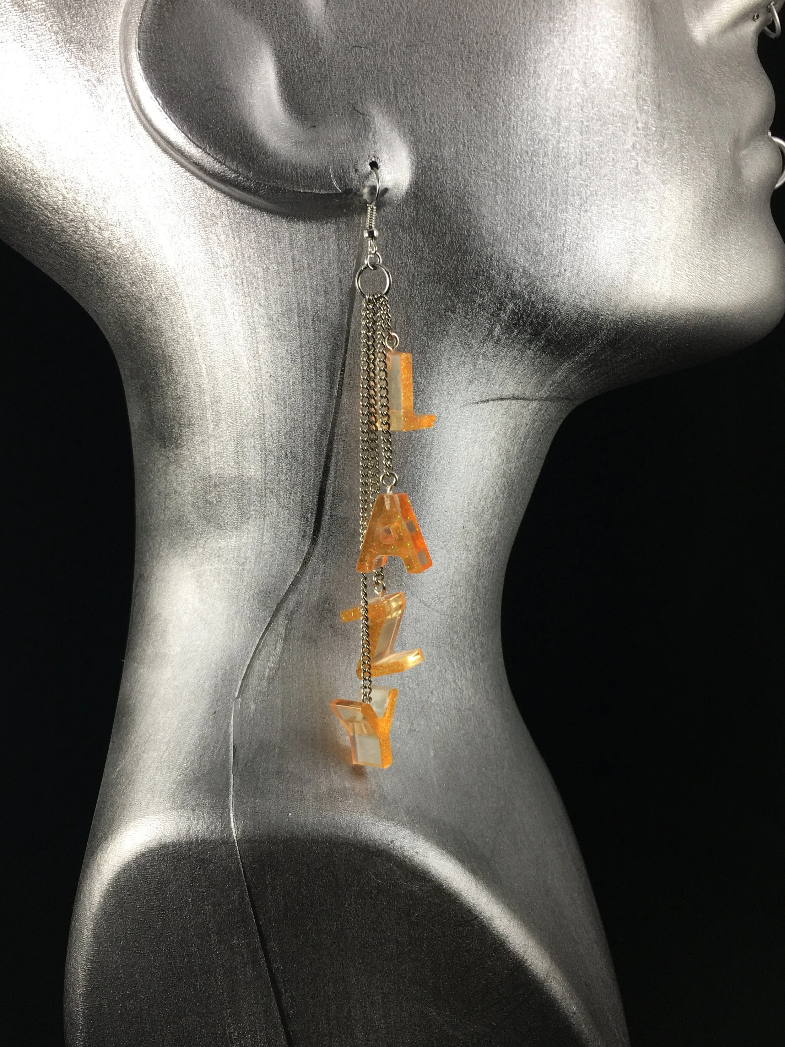   Being Gay is Lazy and Selfish  epoxy resin, stainless steel, "LAZY" length: 5.5 inches, width: 0.5 inch "SELFISH" length: 10 inches, width: 0.5 inch, 2020 