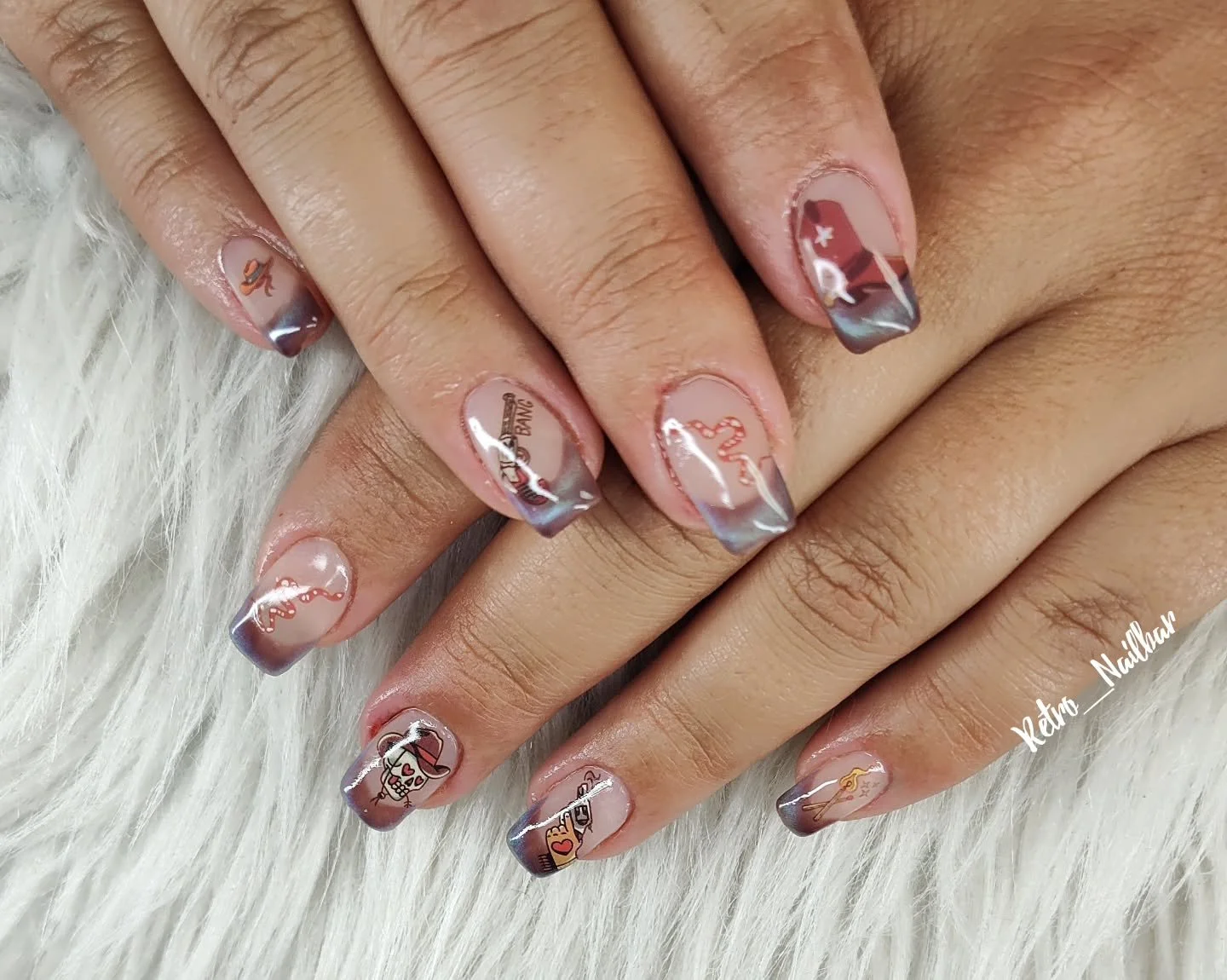 Cateye tips and western nail art for @_hottofu 🤠

#retro_nailbar #tucsonnails #cateyenailart #acrylicnails #nailartobsessed