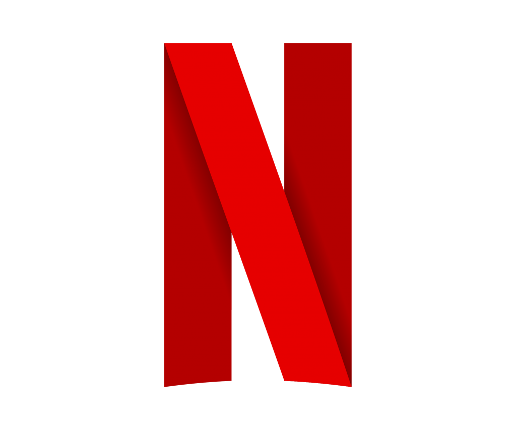 Close-up of the red Netflix logo on a black background.