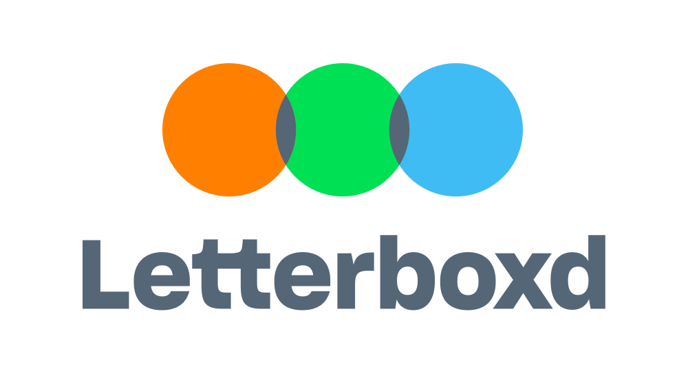 The image features a logo with three overlapping circles in orange, green, and blue above the word 'Letterboxd' in bold, dark gray text.