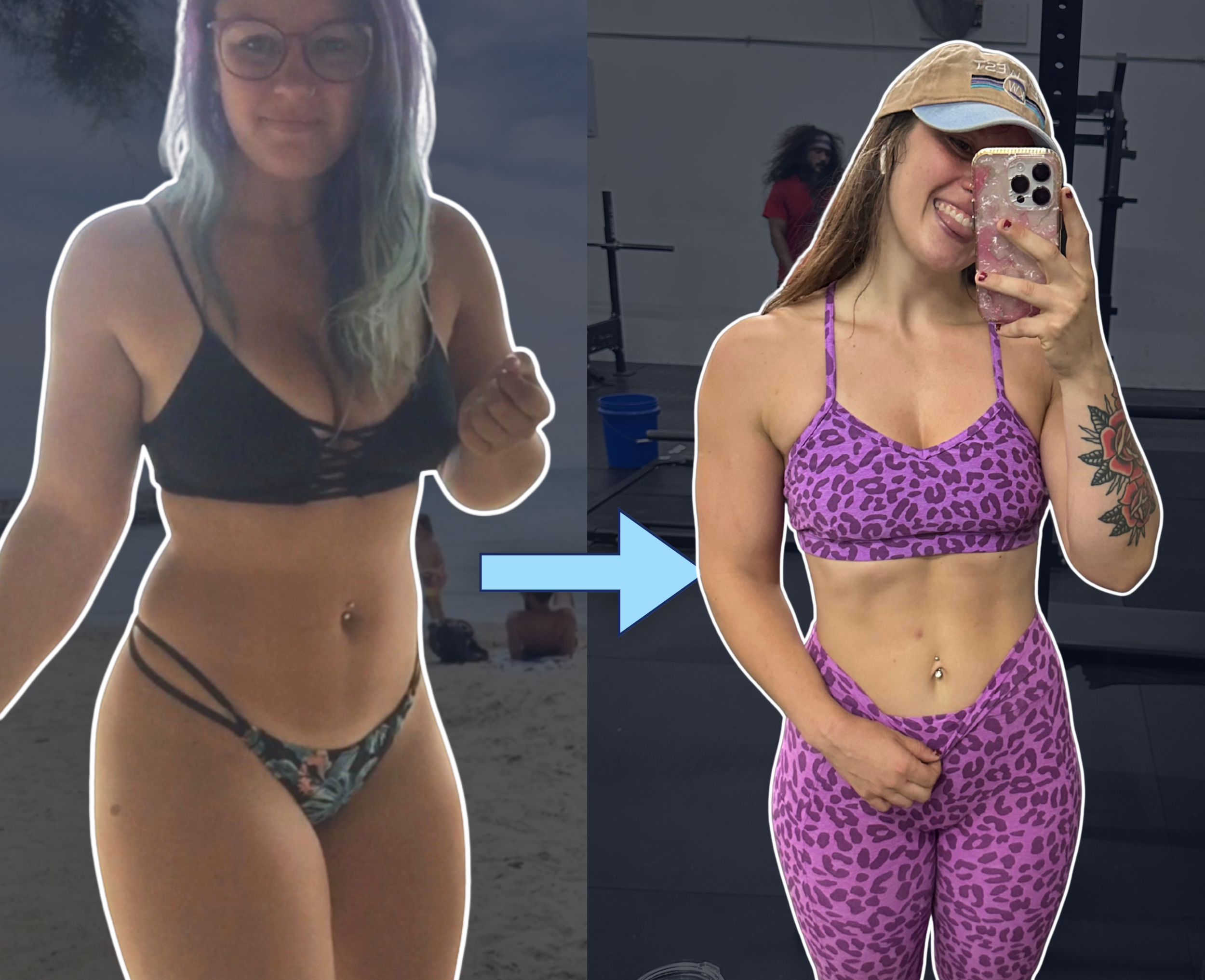 Flex Club coach Lexes — fat loss results combining strength training and cardio.