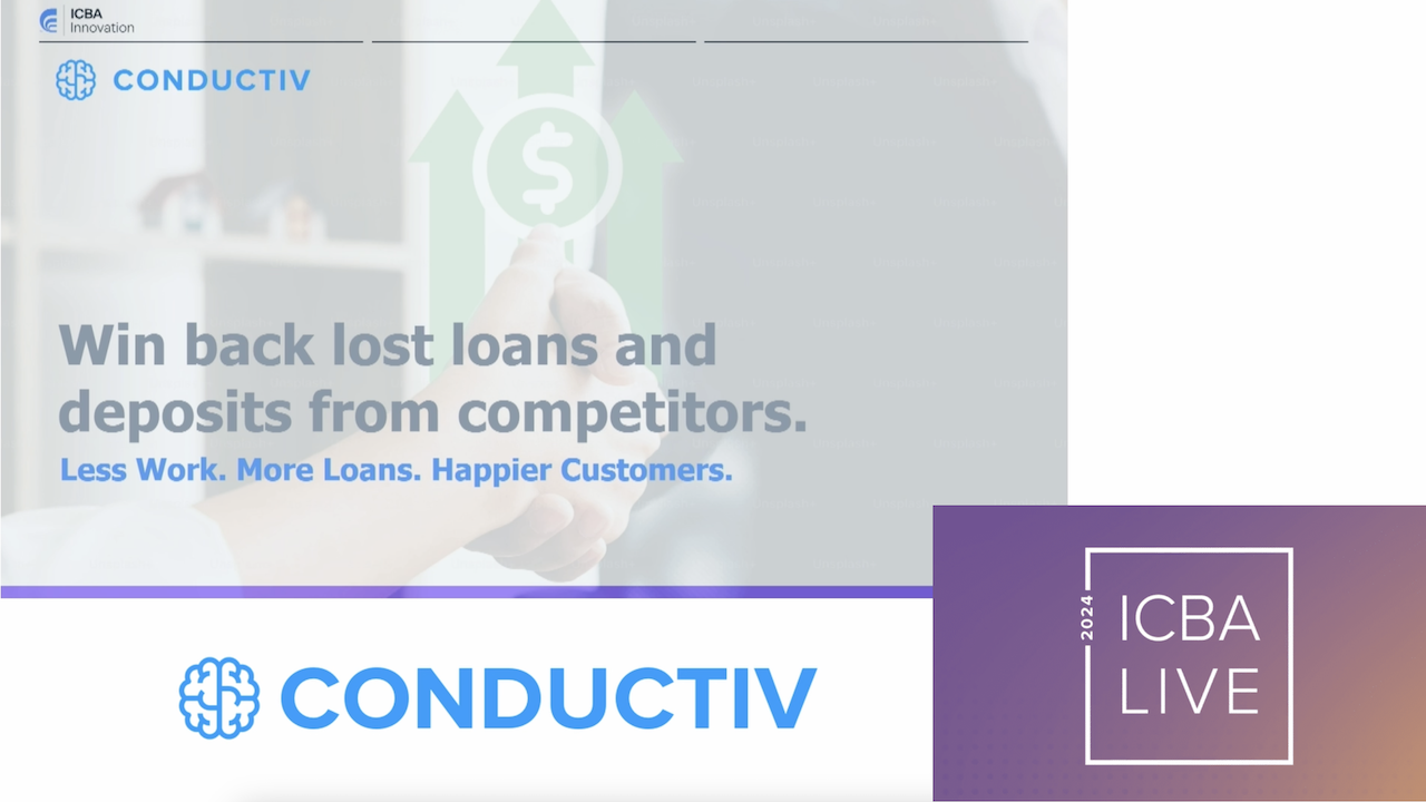 Conductiv Presents to Independent Community Bankers of America at ICBA Live!