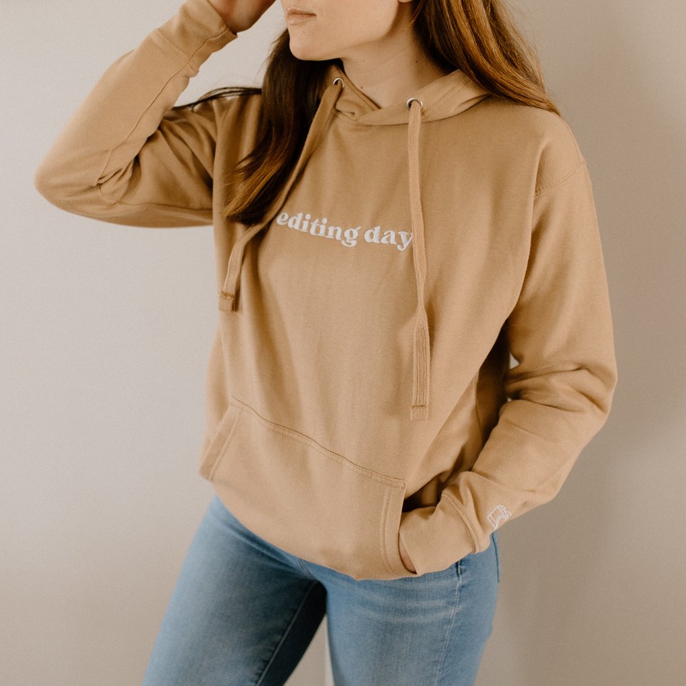 Editing Day Embroidered Hoodie | White Lettering — Juliana Renee Photography
