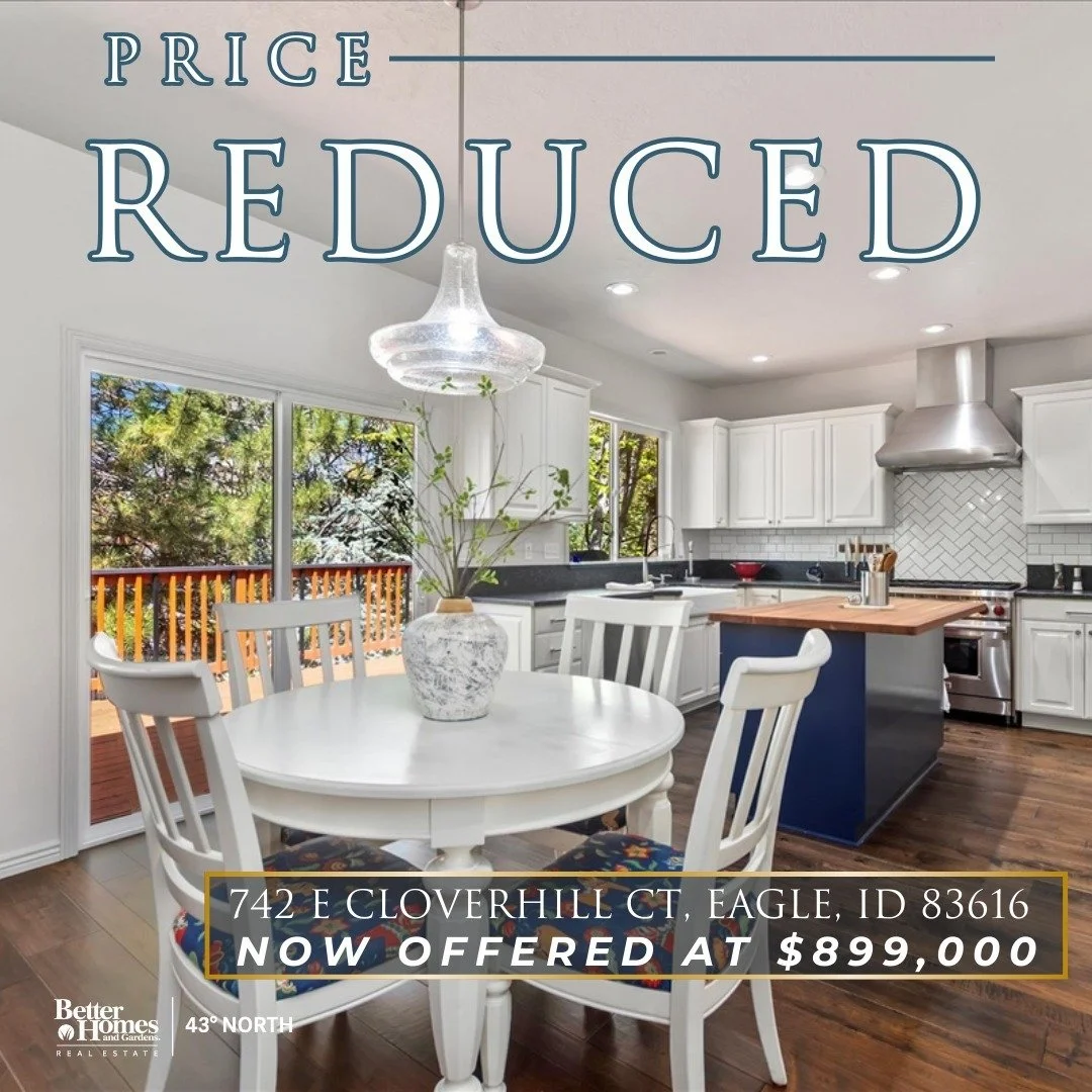 🏡 Price Drop 🏡

Nestled in the serene Brookwood Estates at 742 E Cloverhill Ct, Eagle, ID, this expansive 4066 sq ft residence features 4 beds, 4 baths, a versatile office, and a walkout basement. Enjoy a remodeled kitchen with a butcher block isla
