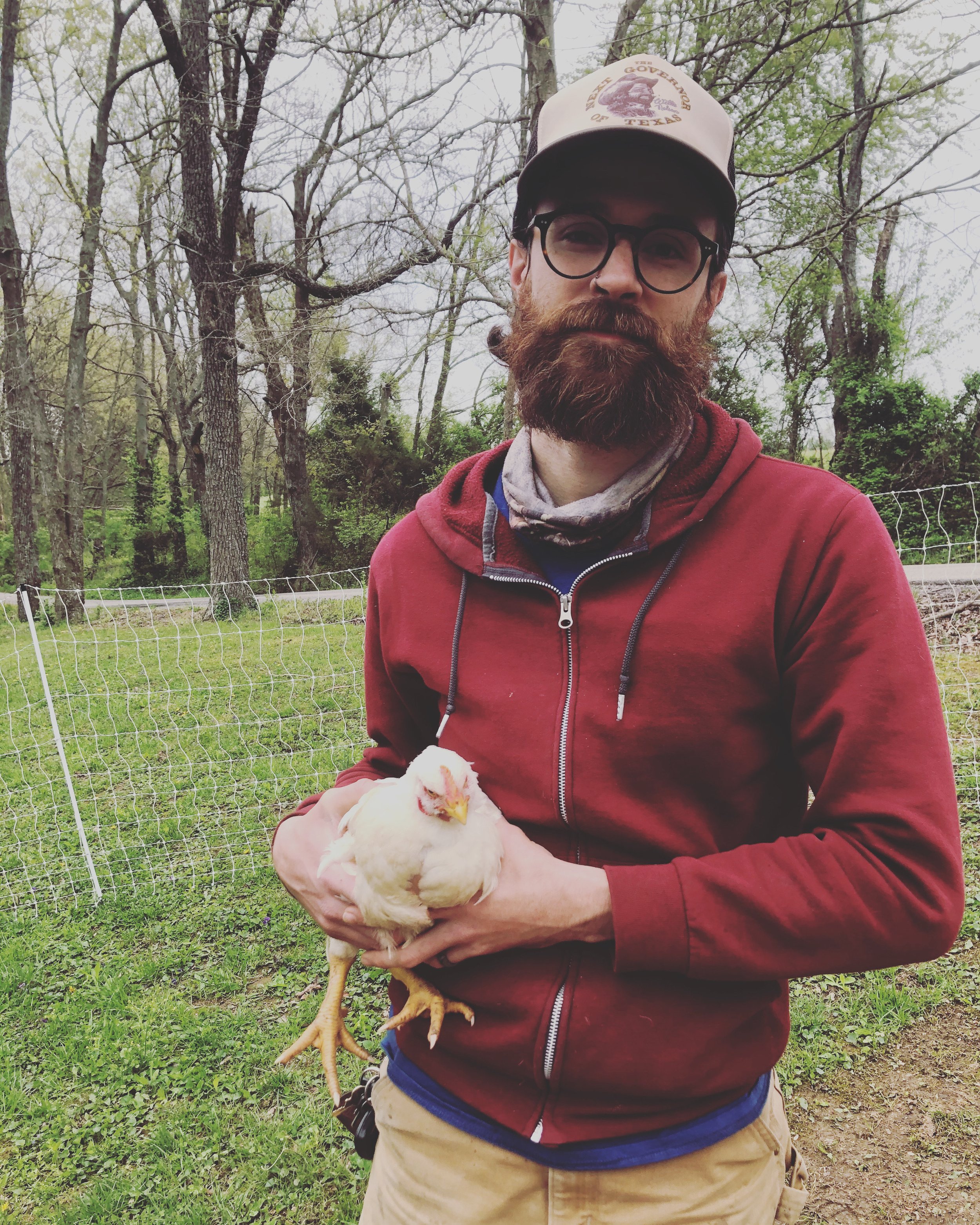farmer and chicken