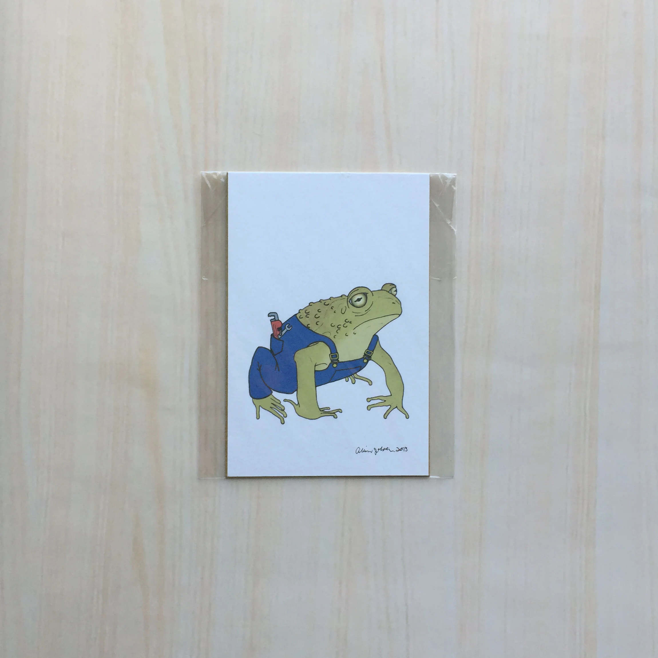 Plumber Toad Size: 5”x7” Printing: digital Paper: bristol Original Medium: ink & digital Editions: open