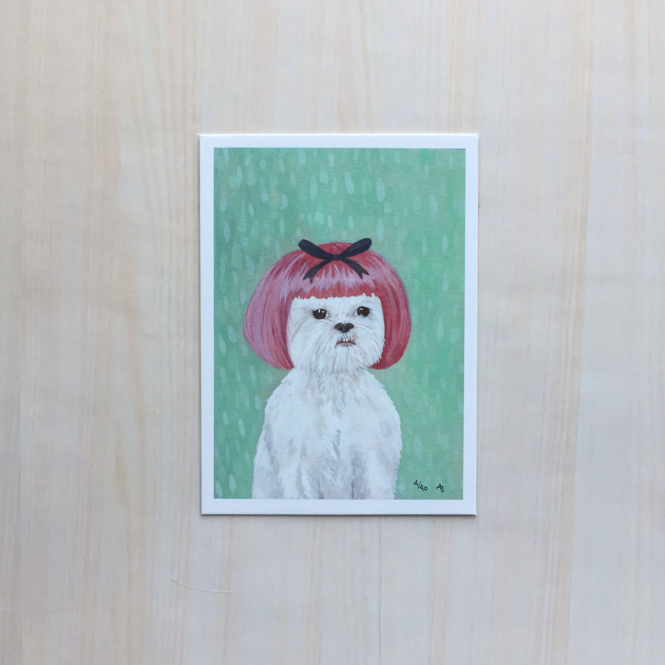 I Shih Tzu Not Size: 5.5”x7.5" Printing: digital Paper: velvet Original Medium: gouache Editions: limited to 40