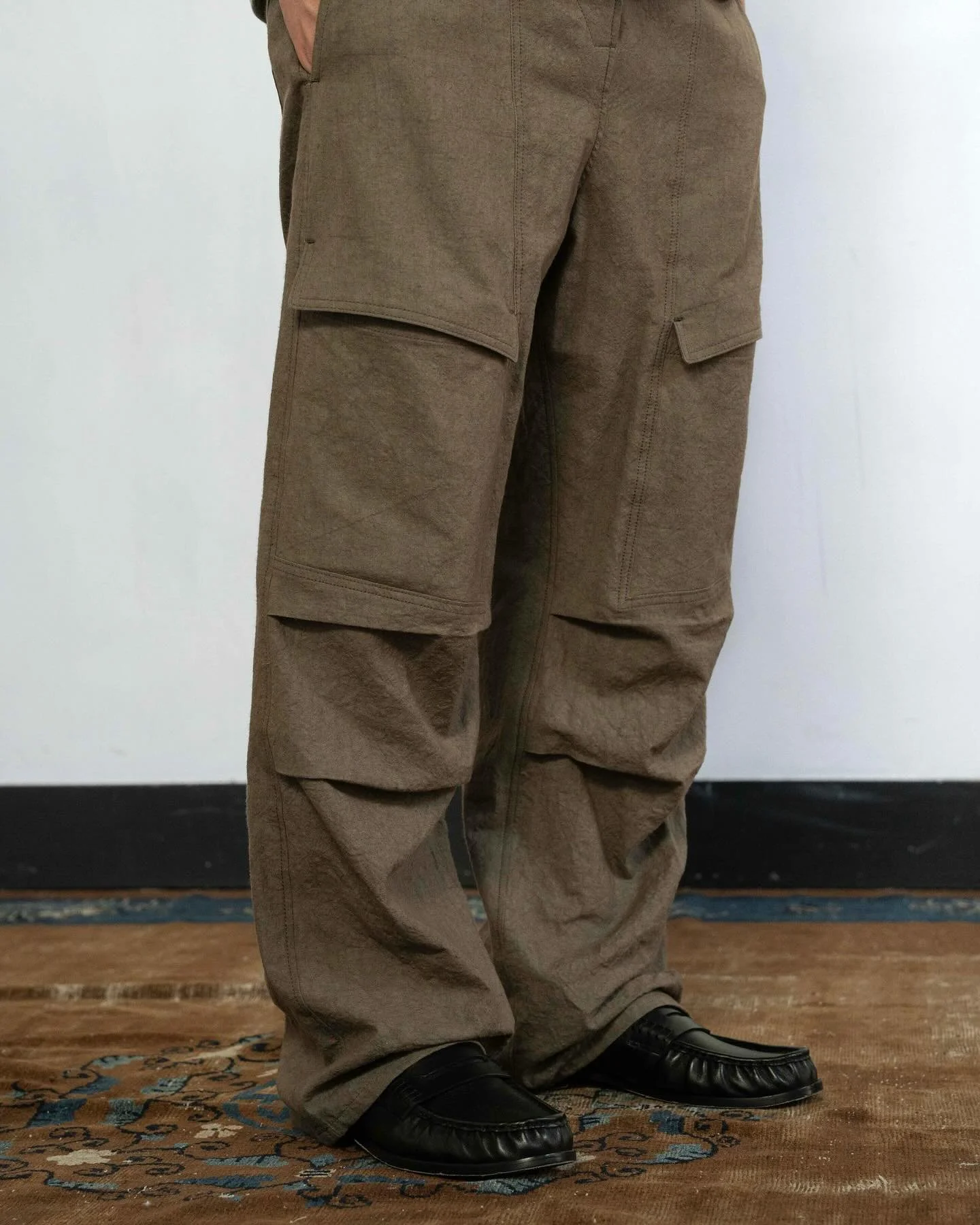 Utility Trouser V3 reinterpreted in a cotton linen fabrication for spring. Giving the trouser more drape than prior styles