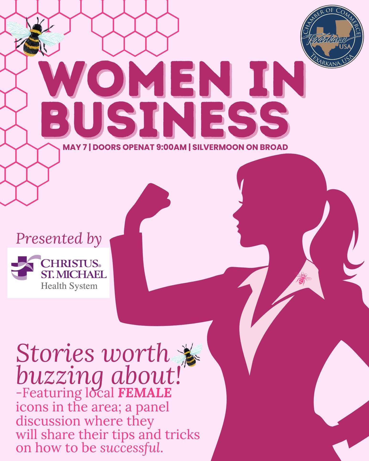 🌸 Women in Business &ndash; May 7 🌸
Start your morning with breakfast, mimosas, and bold inspiration! 🥂 Doors open at 9:00 AM, and the event begins at 10:00.

This professional development event is all about celebrating and learning from the women