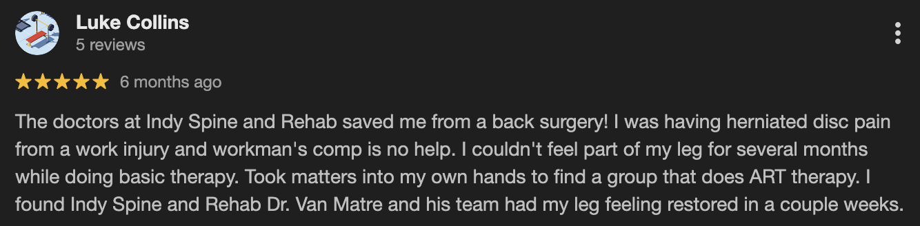 Work Injury Rehab and Back Pain Relief 5 Star Review - Luke Collins