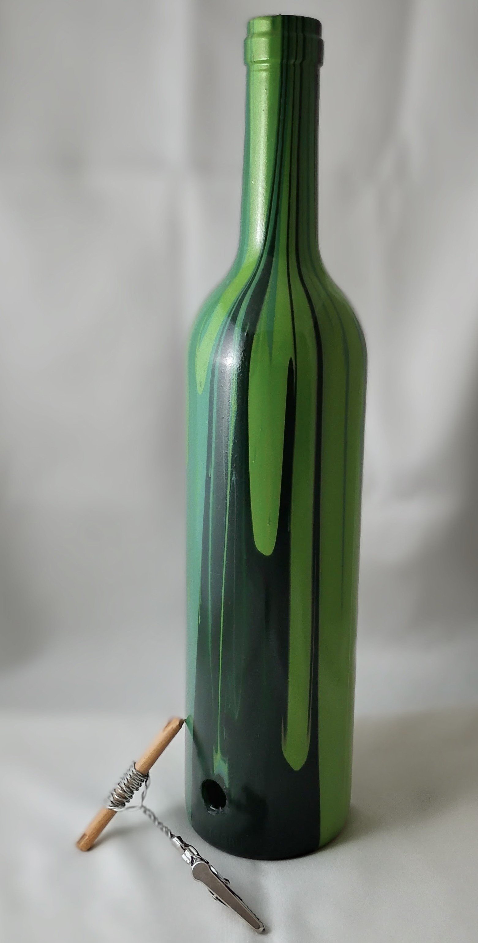 Pour Art: Upcycled Wine Bottle Vase - Forest Green