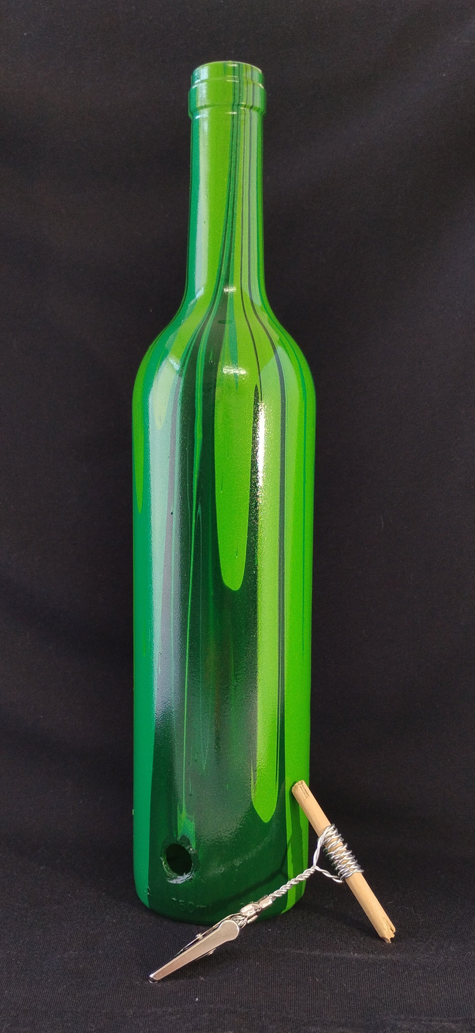 Pour Art: Upcycled Wine Bottle Vase - Spring Green