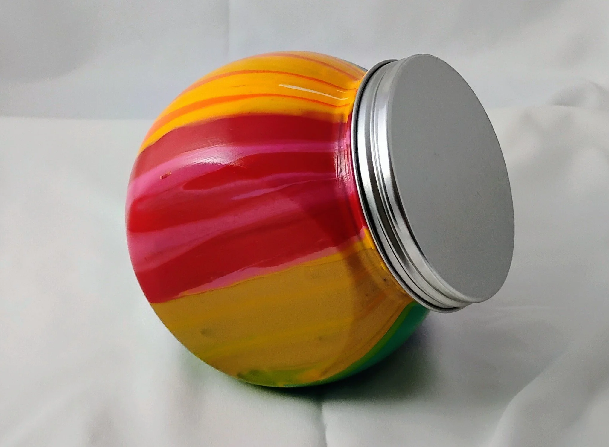 Pour Art: Decorative Jar with Lid - Sunset Swirl (Large)