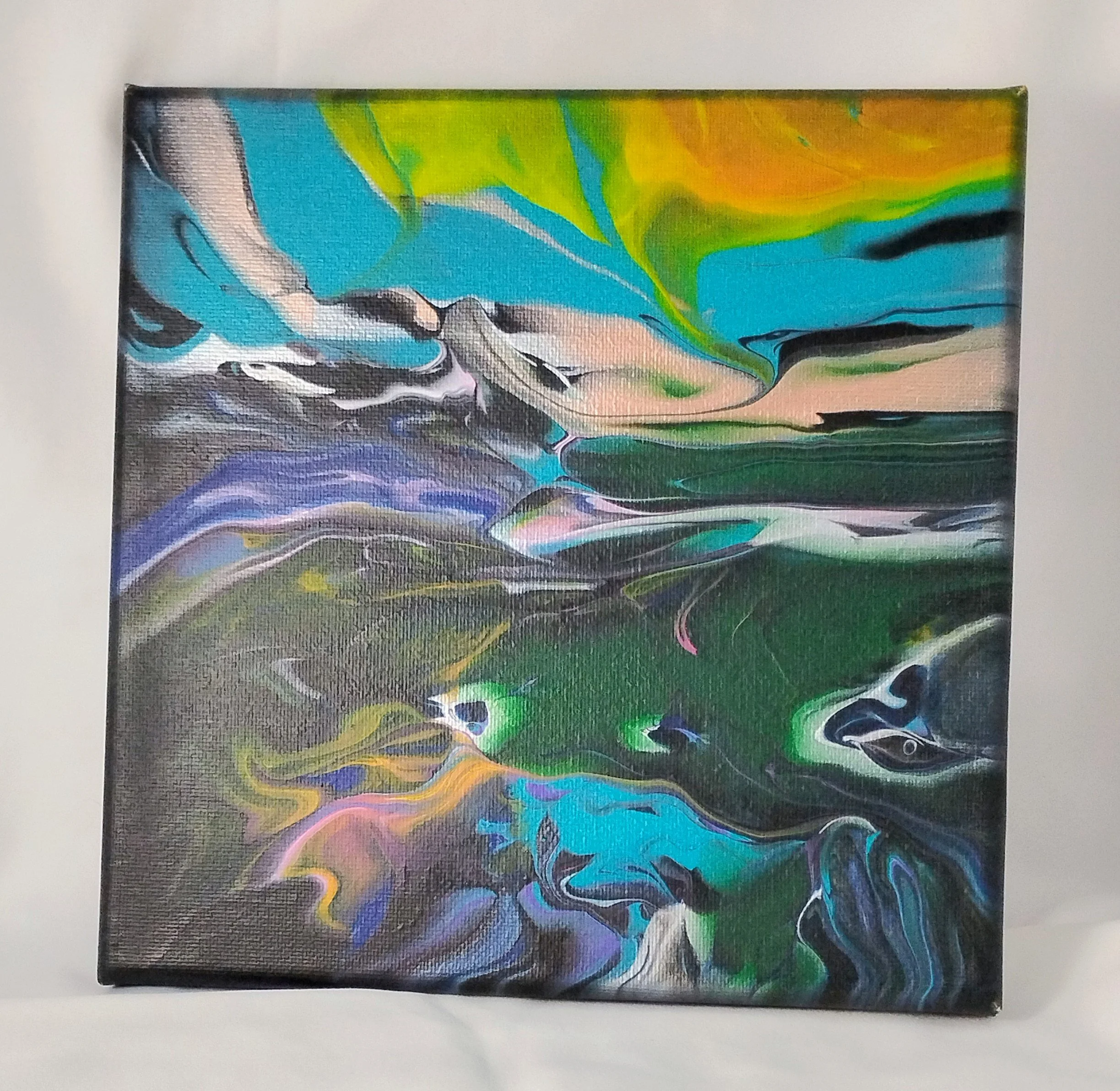 Pour Art: Abstract Canvas Painting - River Current