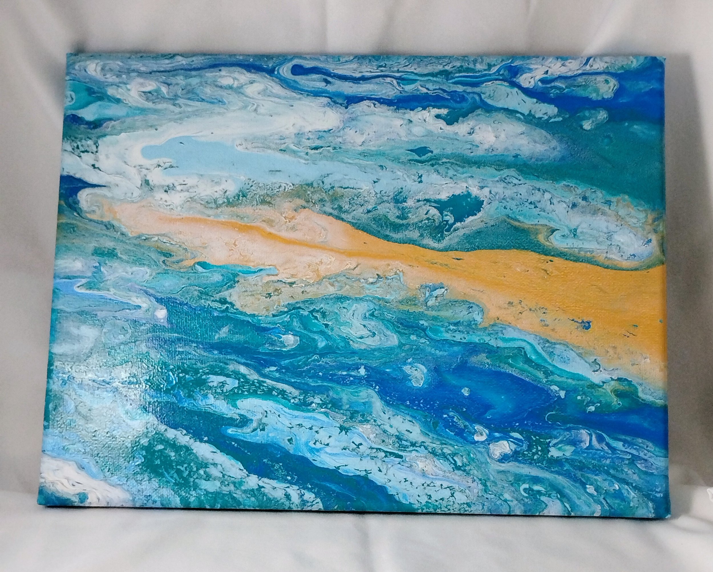 Pour Art: Abstract Canvas Painting - Tidal Shore