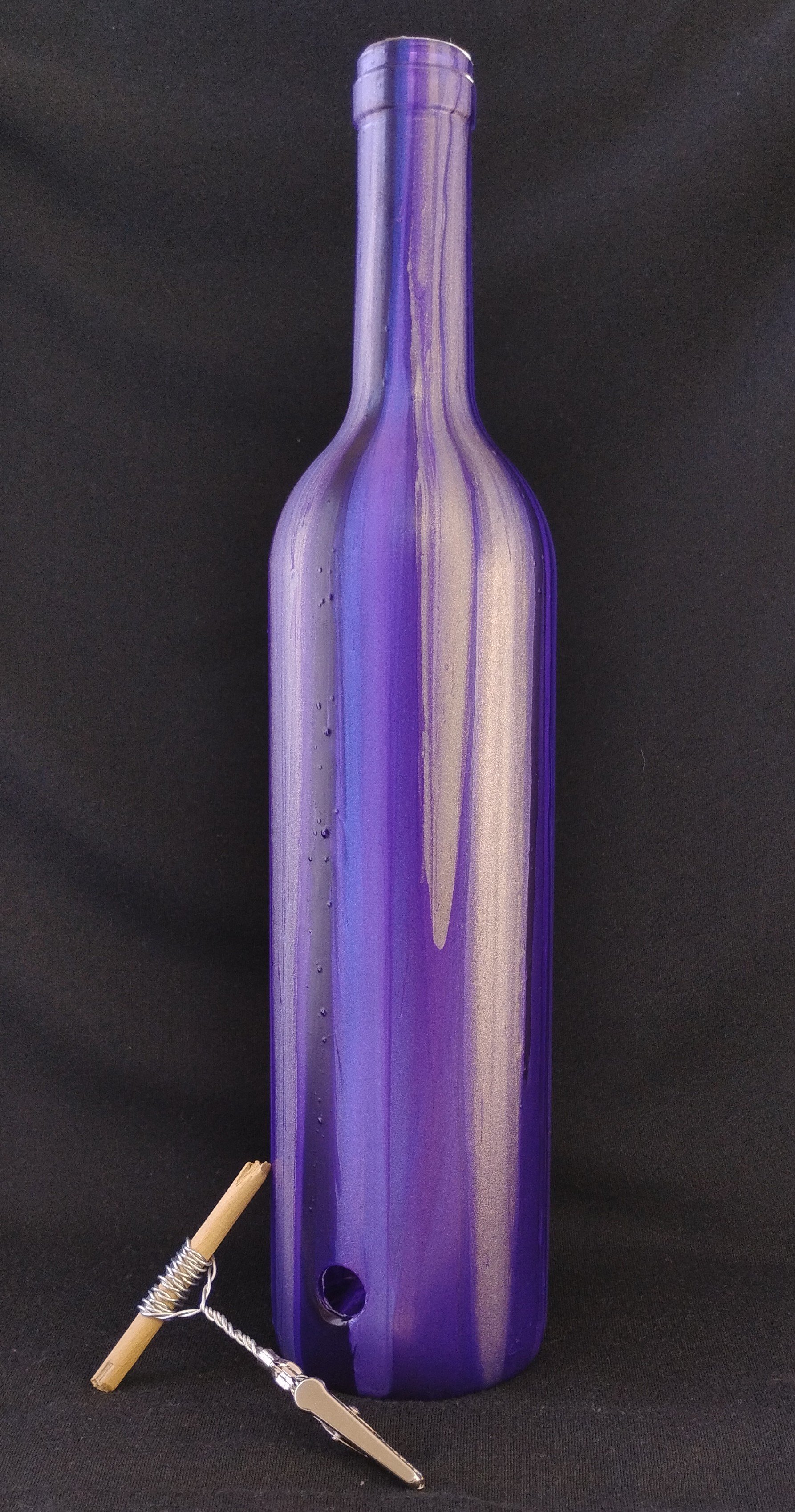 Pour Art: Upcycled Wine Bottle Vase - Royal Purple