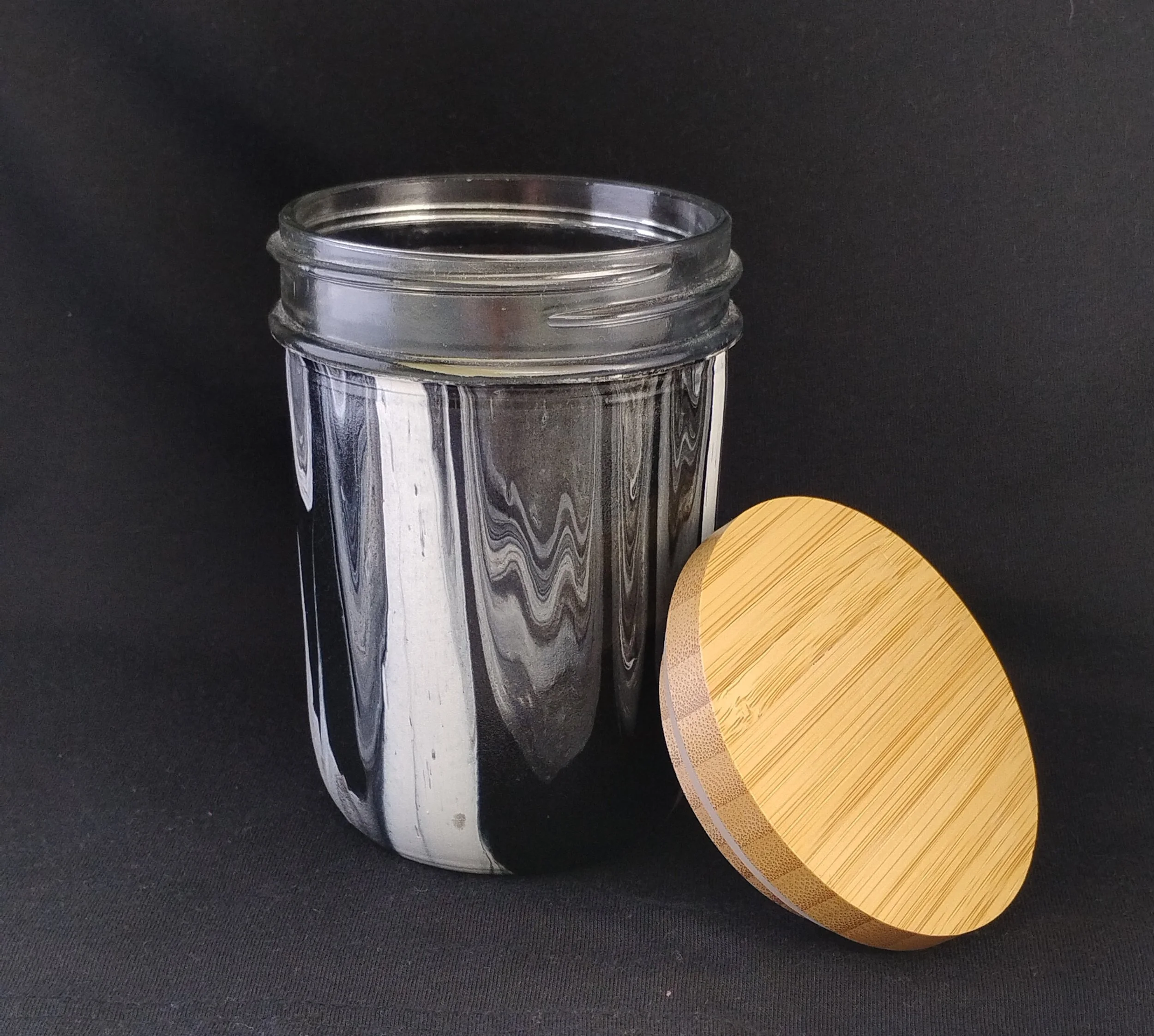 Pour Art: Decorative Jar with Lid - Midnight Storm (Bamboo)