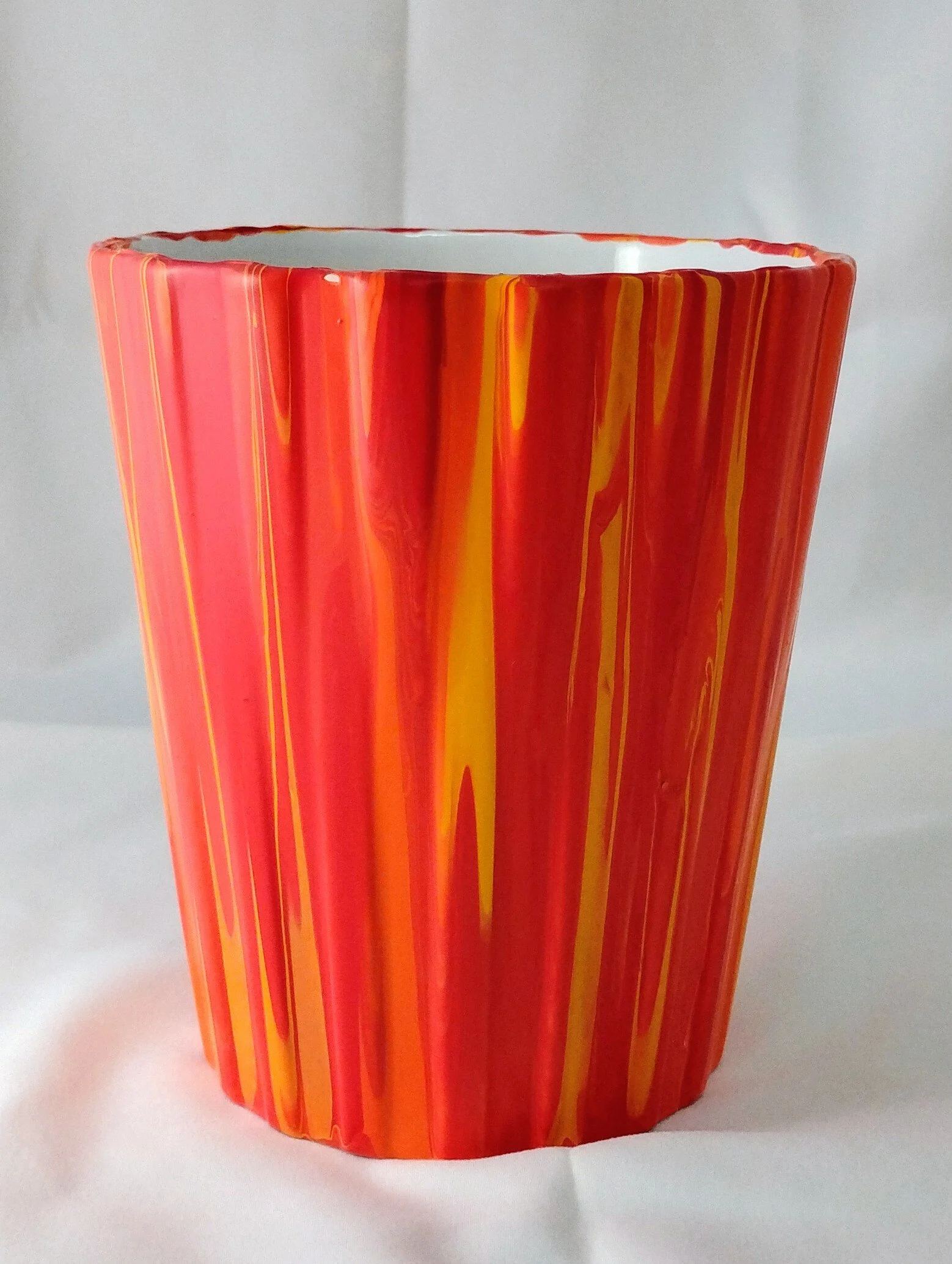 Pour Art: Hand-Painted Tumbler Cup - Citrus Orange
