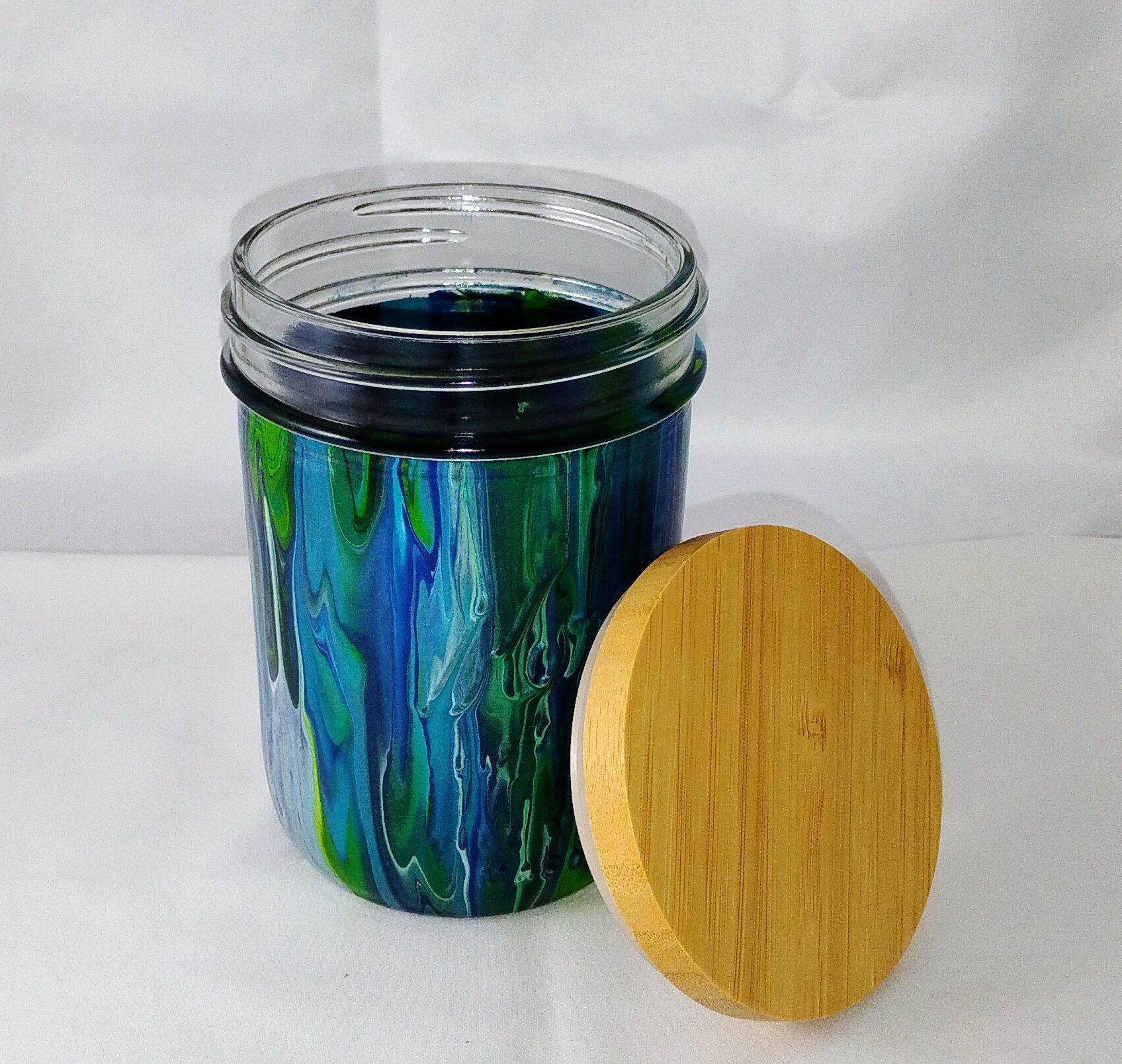 Pour Art: Decorative Jar with Clasp Lid - Ocean Breeze