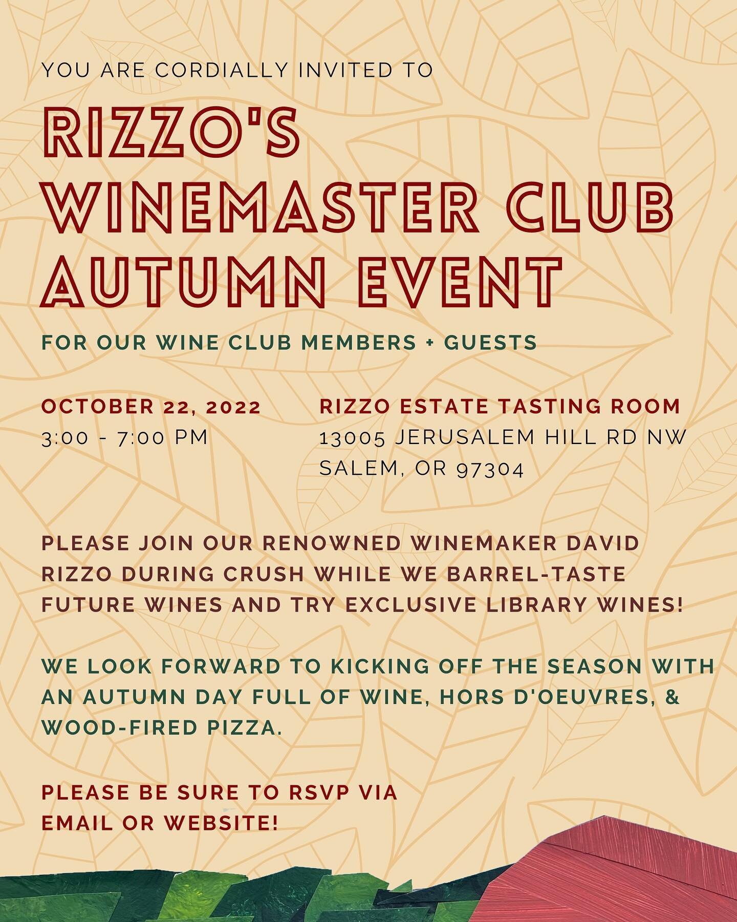 We are so excited to announce that we are hosting our member event  this upcoming weekend 🍁 members and guests are welcome to join!
Reservations are preferred, but not required. Feel free to email or give us a call.
#fallwine #winetasting #winelover