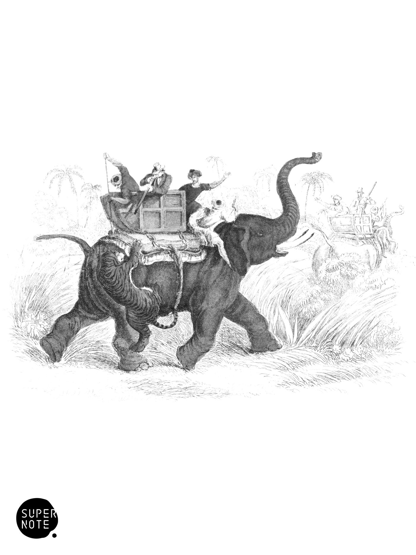 Elephant of India Caparisoned for Hunting (vol-13 plate-3).png