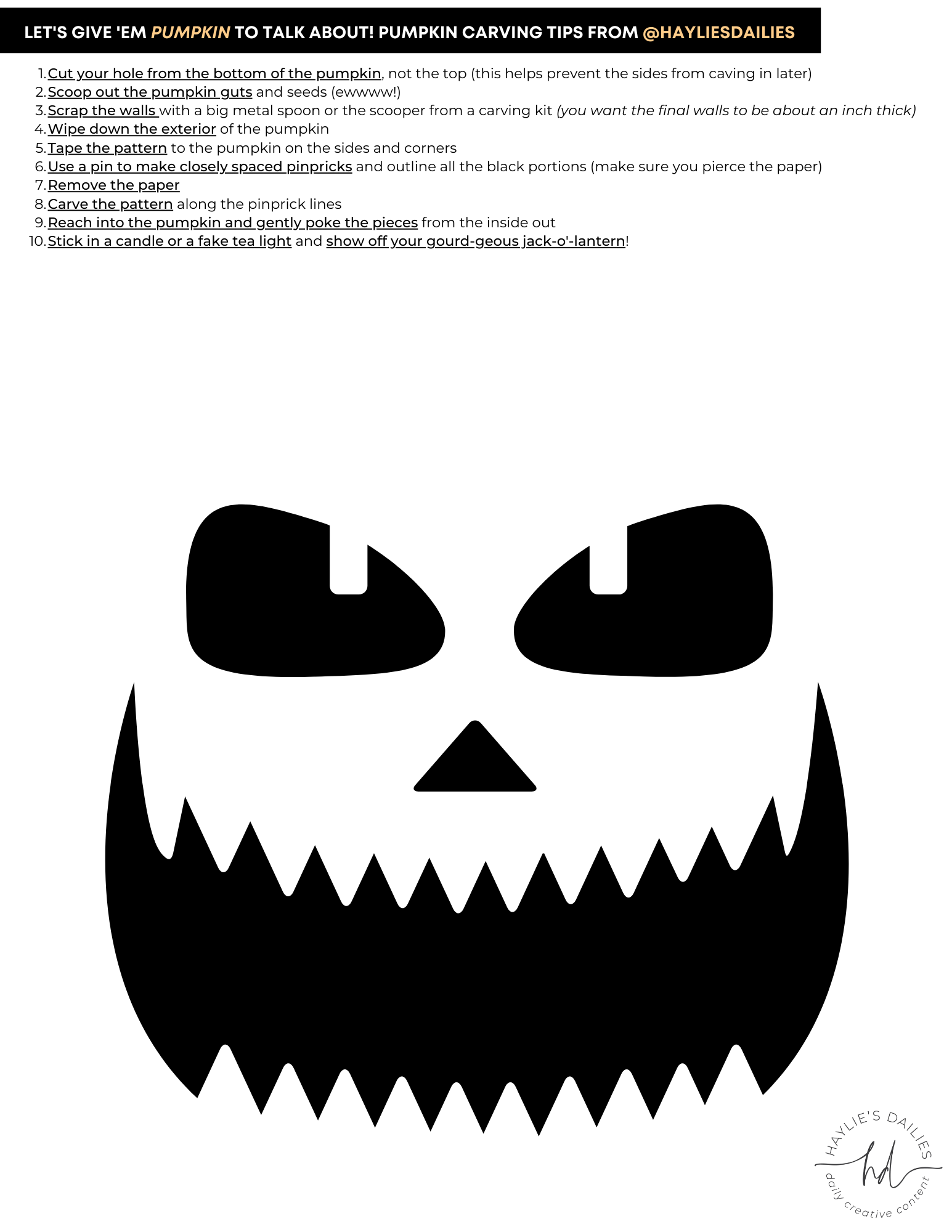 Free Printable Pumpkin Carving Patterns For The Most Boo-tiful Jack-o ...