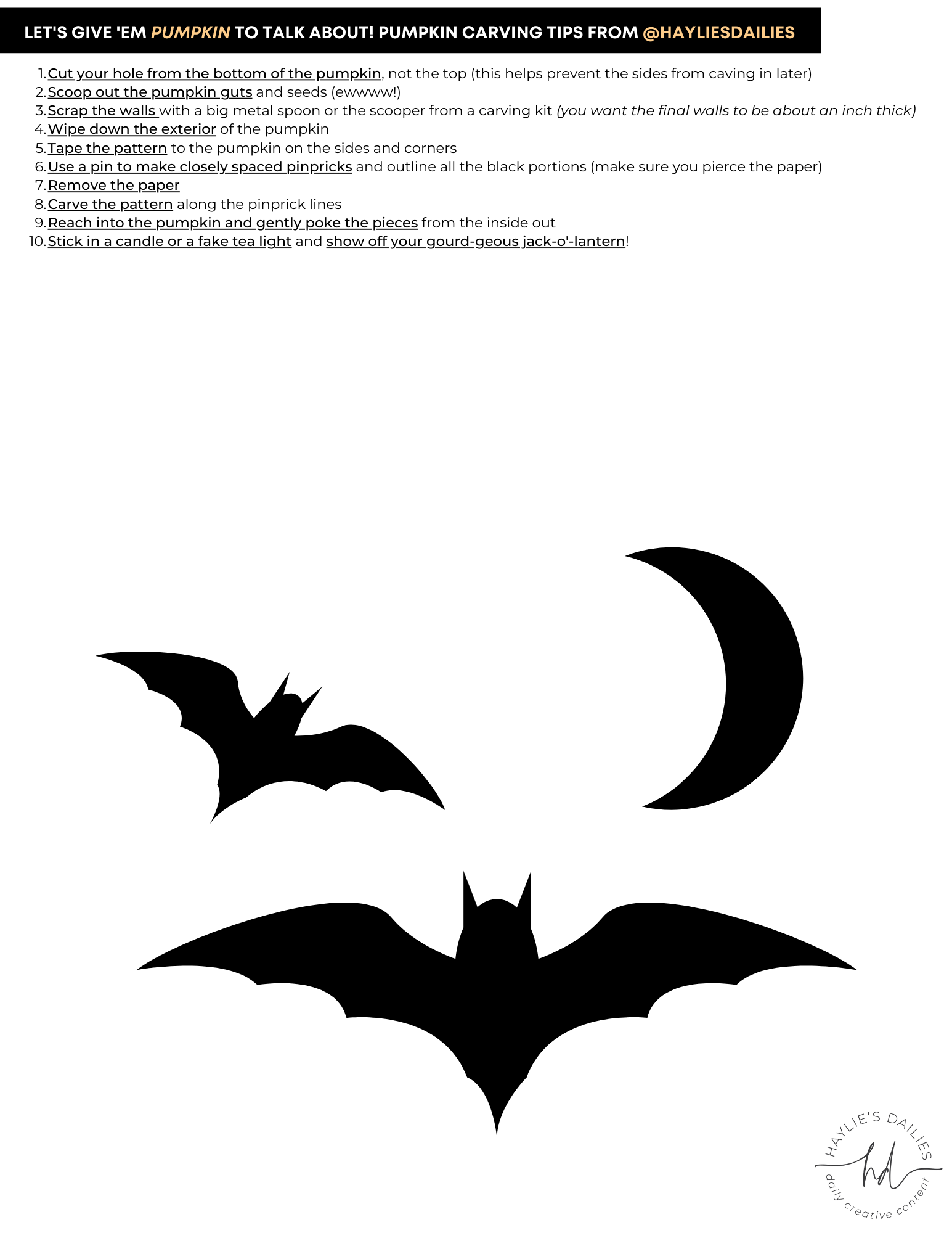 Bat Pumpkin Stencils