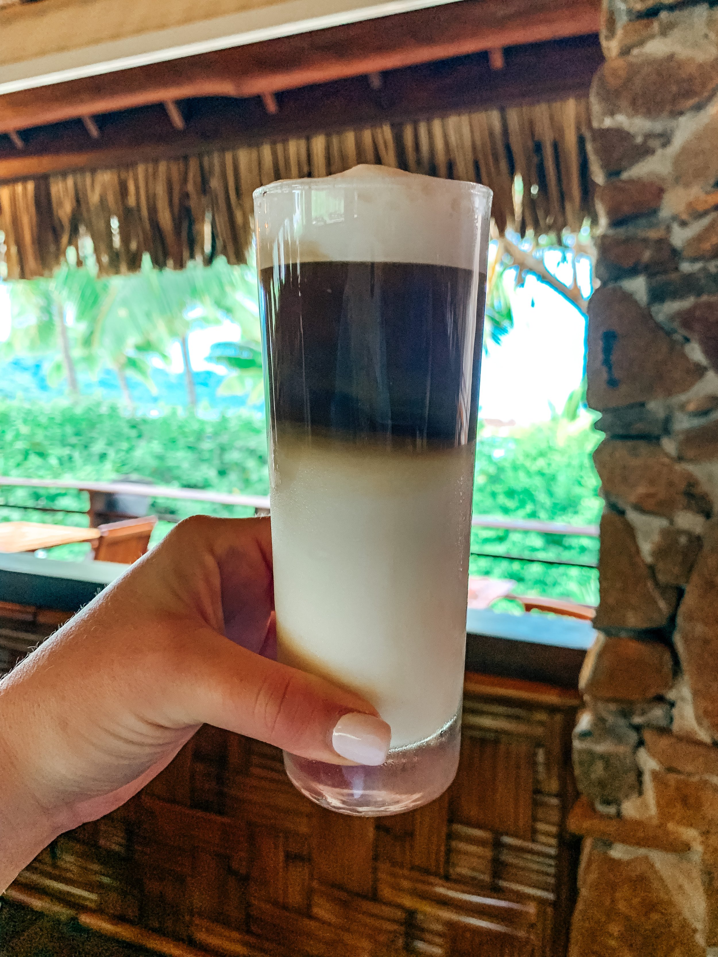 Iced latte at Le Taha'a by Pearl Resorts