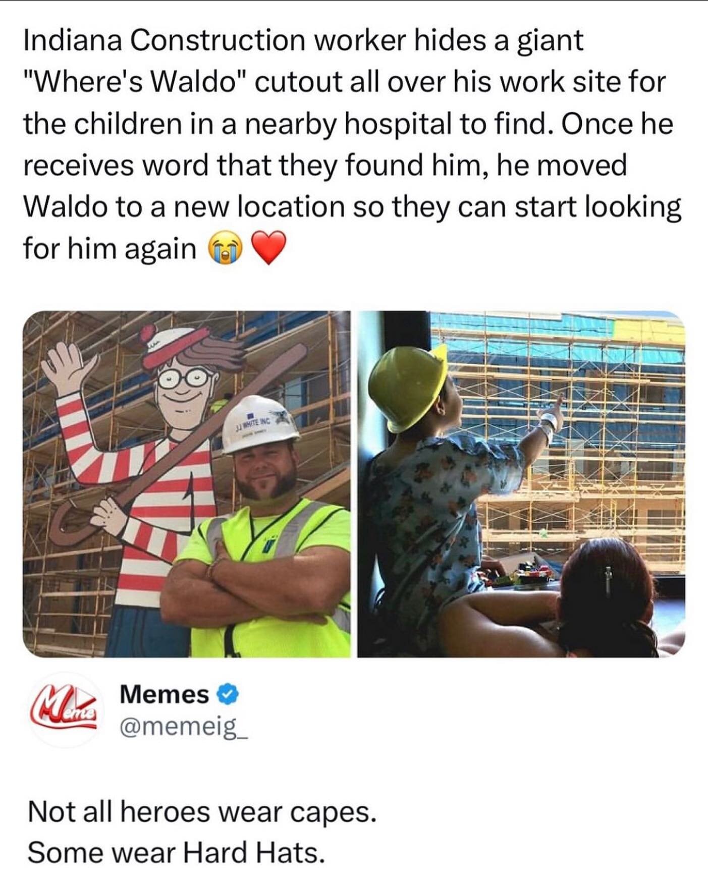 I truly hope something absolutely wonderful happens to this man! 🥹

If anybody knows his @ please lmk! | @meme.ig @hoest 

#whereswaldo #waldo #goodnews #happynews #positivenews #indiana