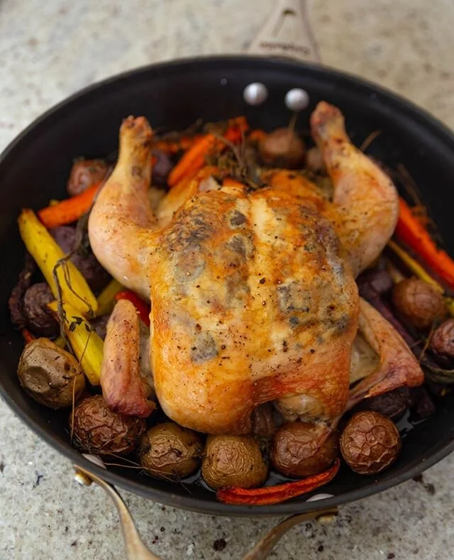 A few weeks ago I shared my recipe for truffle butter roasting chicken on my IGTV and I forgot to say, this isn't my normal way to cook it! 
Truffle butter is definitely a special occasion ingredient but normally I use garlic herb soft cheese like