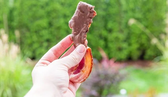 Why did I make Chocolate Covered Bacon? 
Because I was recipe testing for Canada Day of course! 
Check out what I'm using this for in my post tomorrow!