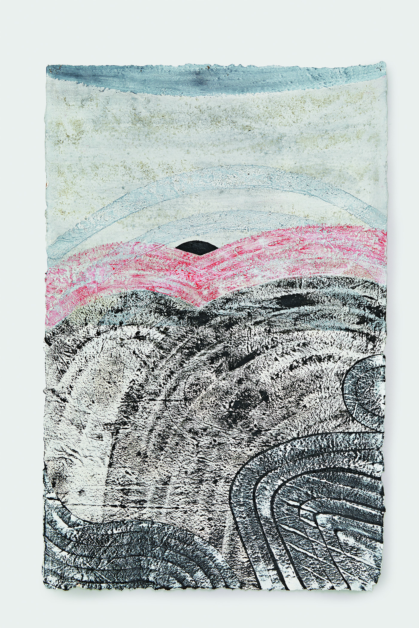   Untitled , 1990  Acrylic and sawdust on paper  38 x 24 1/2 inches  96.52 x 62.23 cm 