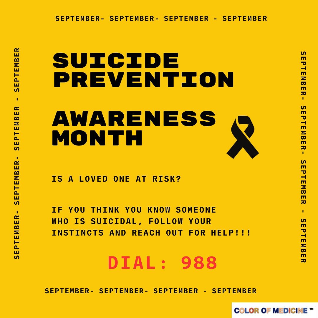 Let's shine ✨ a light on the darkness within 💛 
❗️September is Suicide Awareness Month&hellip;a time to foster understanding, support, and hope. 💖Together, we can make a difference. 
.
.
#suicideawarenessmonth #colorofmedicine #blackdoctorsmatter #