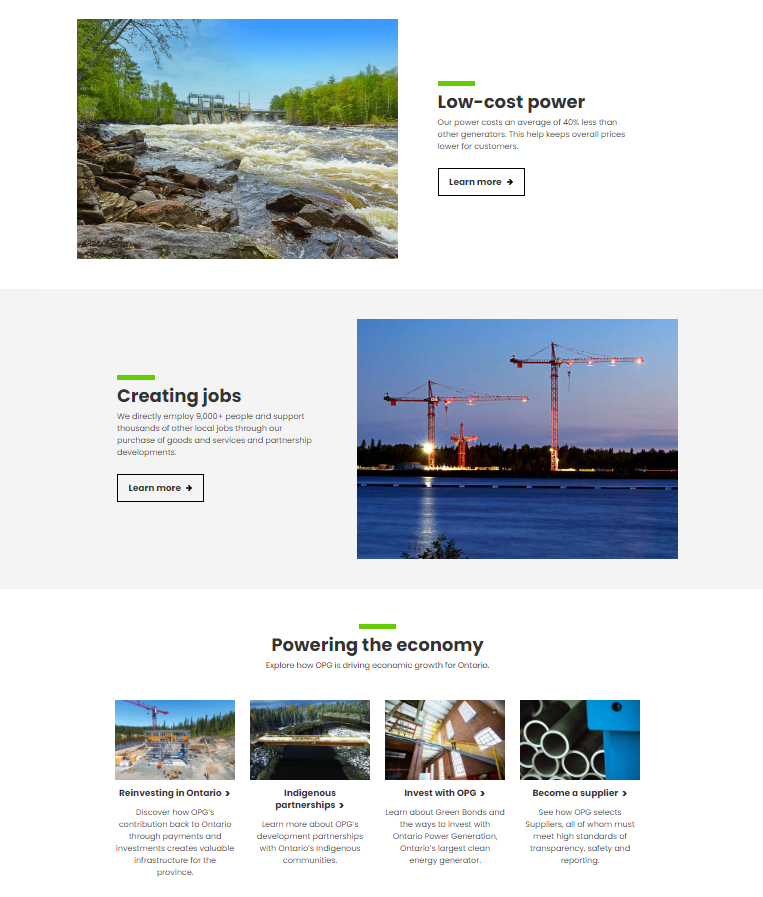  No dead ends:  all pages connect audiences to more info and relevant content.   