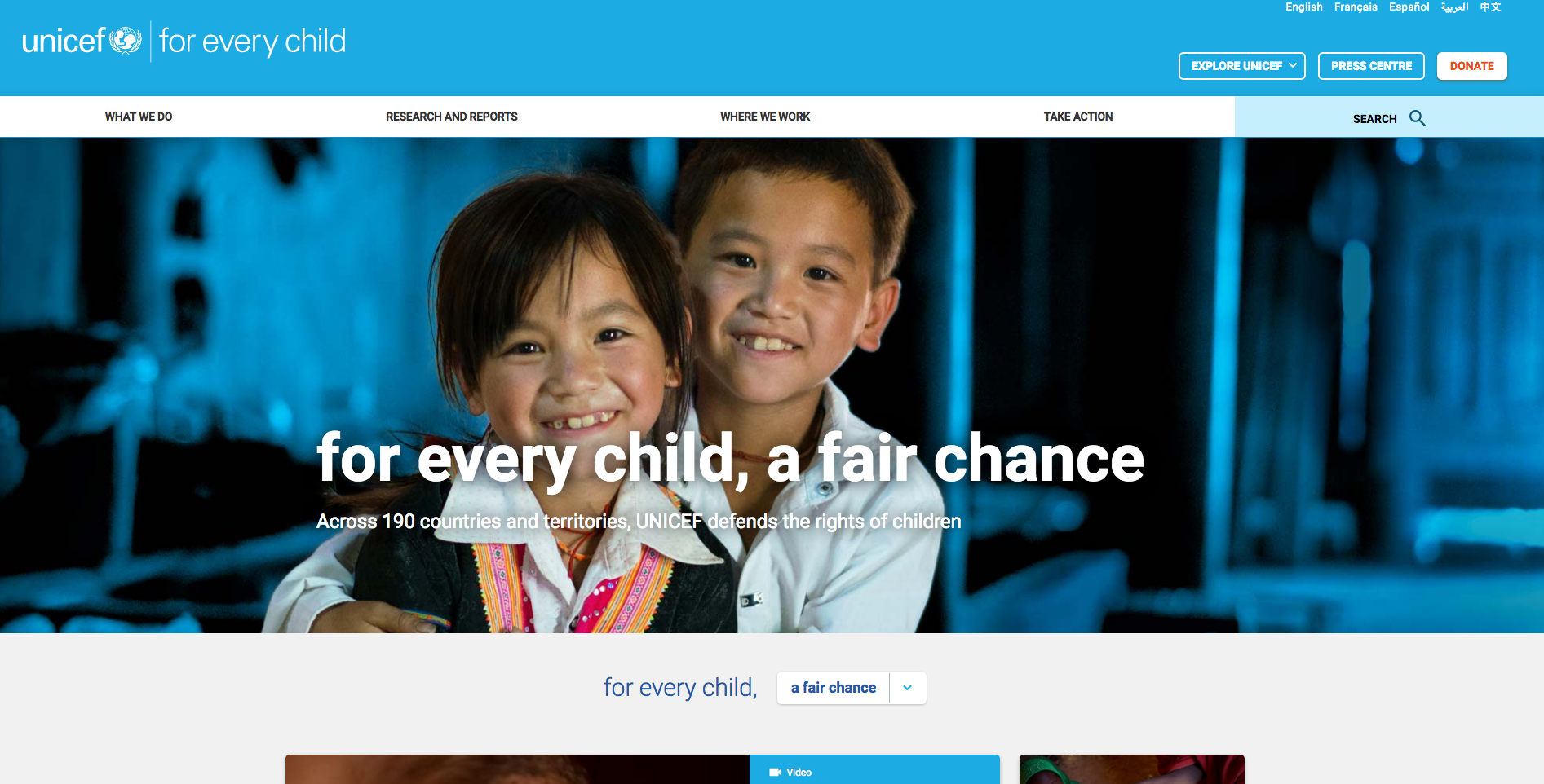    Full-bleed images help anchor audiences on each page, with relevant, curated below.    