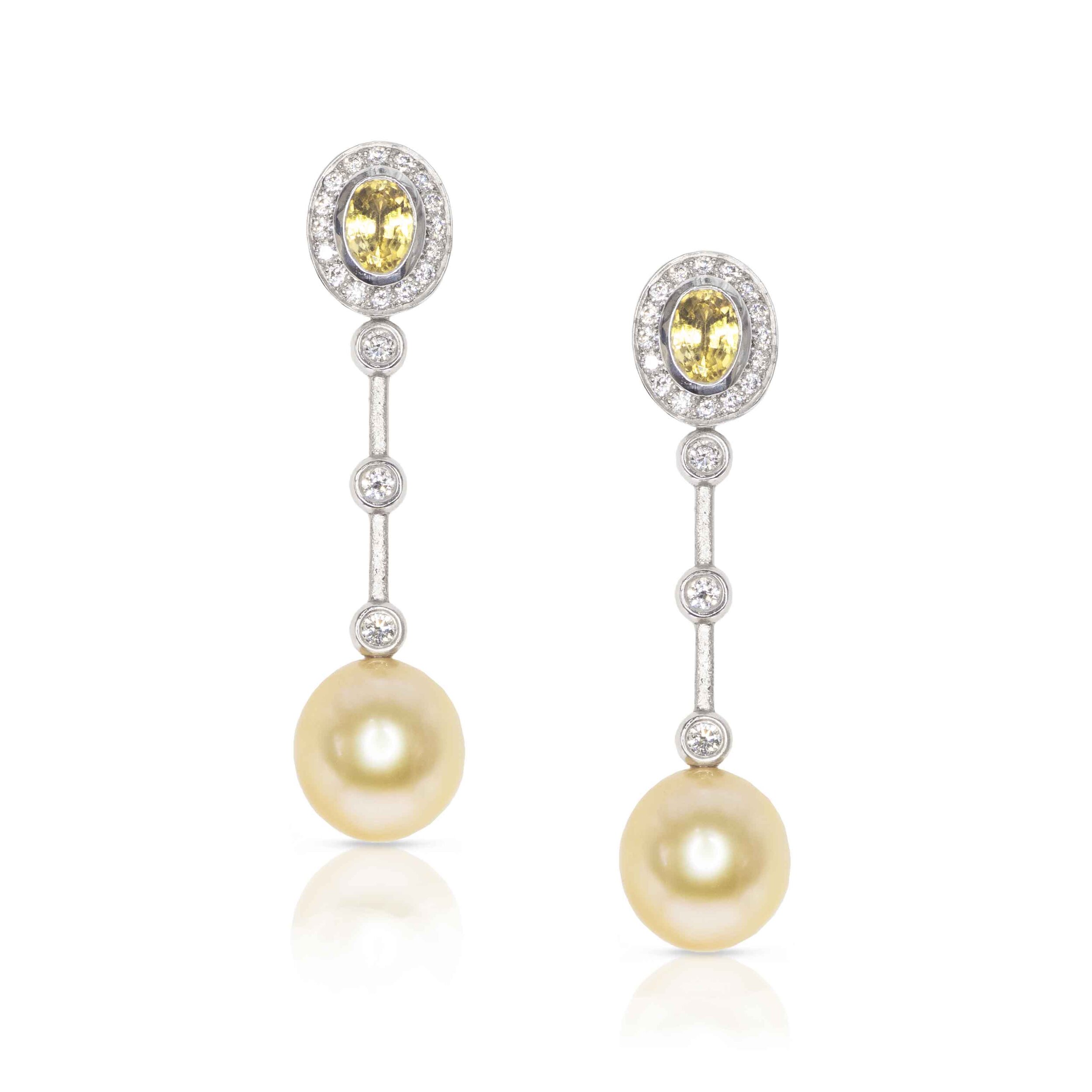 Diamond  Detachable Pearl Earrings by Julia Lloyd George